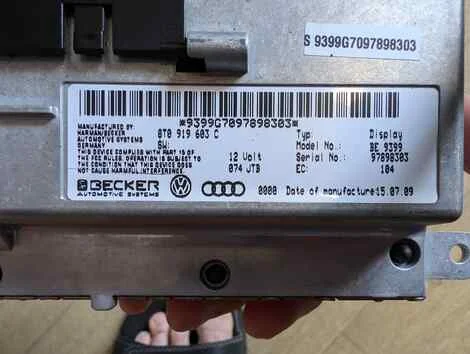 Монитор Audi A4 8KCDN CDN - миниатюра 2