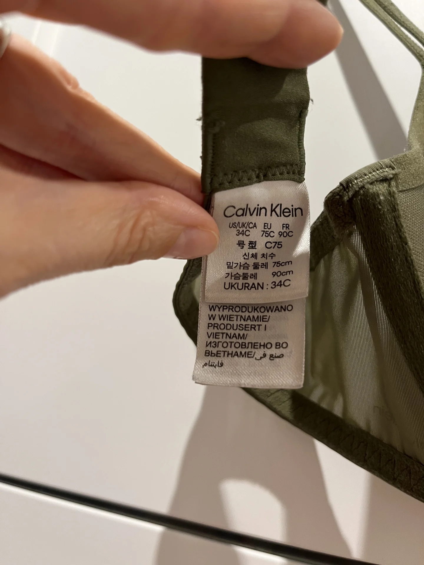 Calvin Klein бюстгальтер 75C, цвет хаки - миниатюра 7