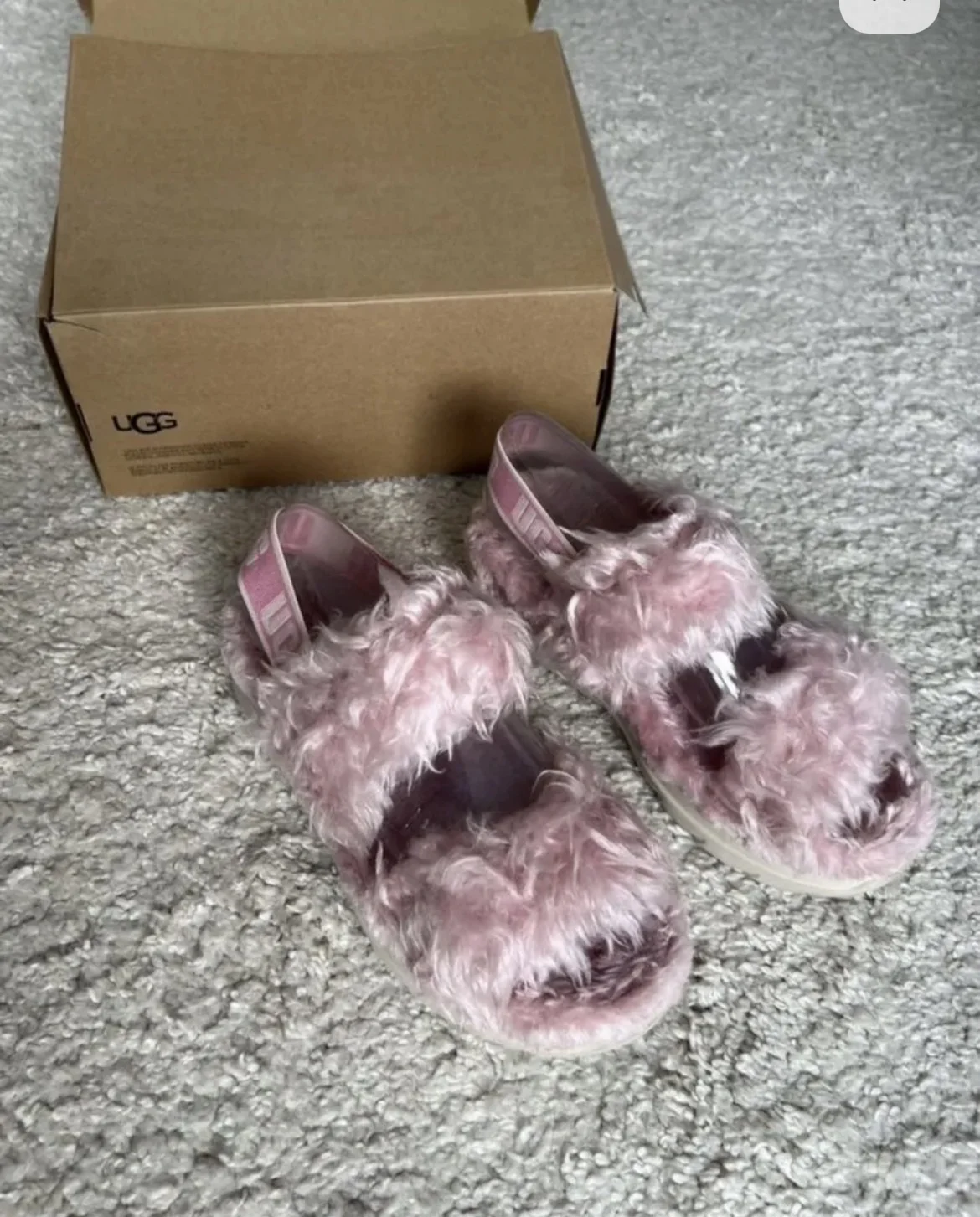 Сандалии UGG fluff sugar pink оригинал - миниатюра 2