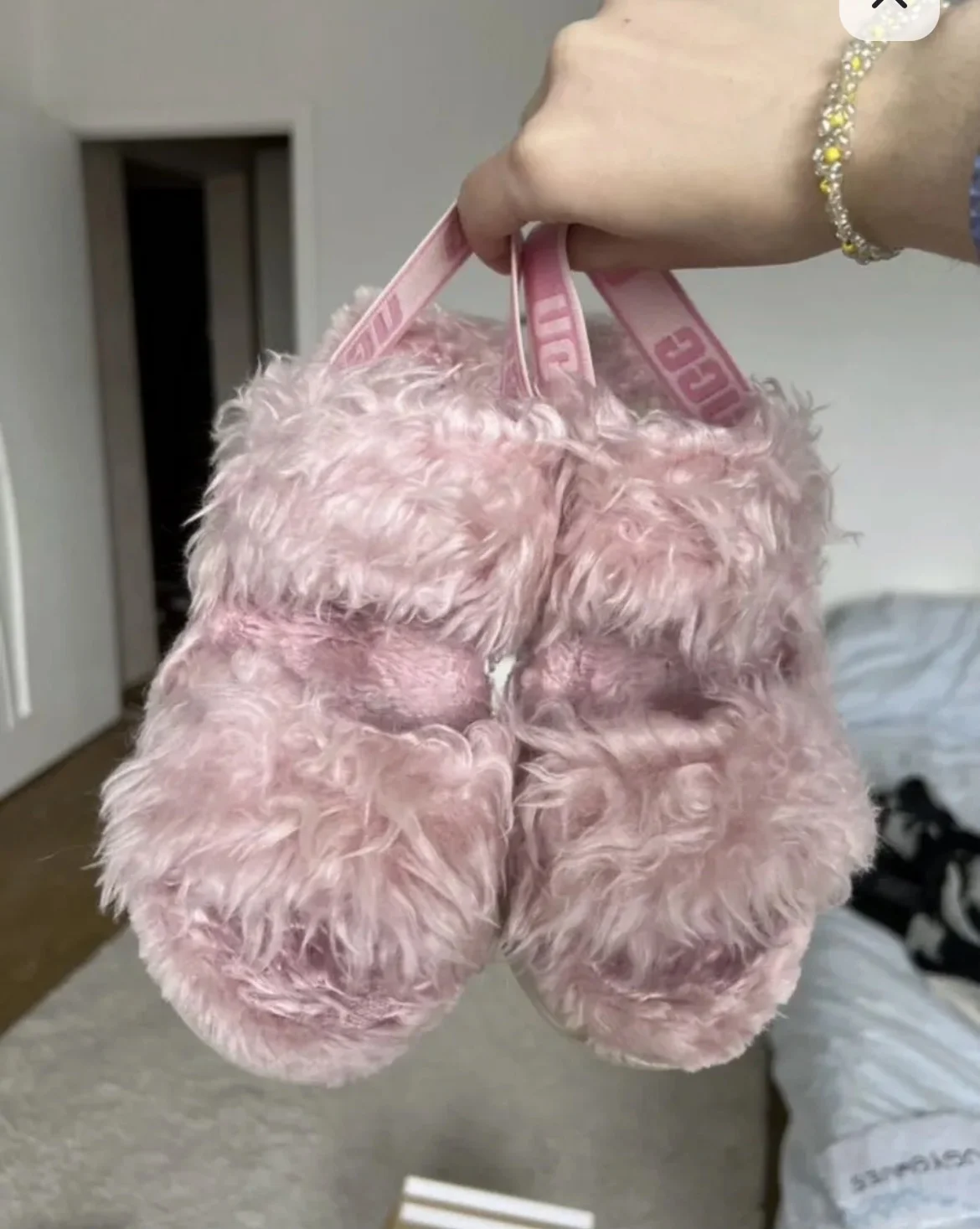 Сандалии UGG fluff sugar pink оригинал - миниатюра 3