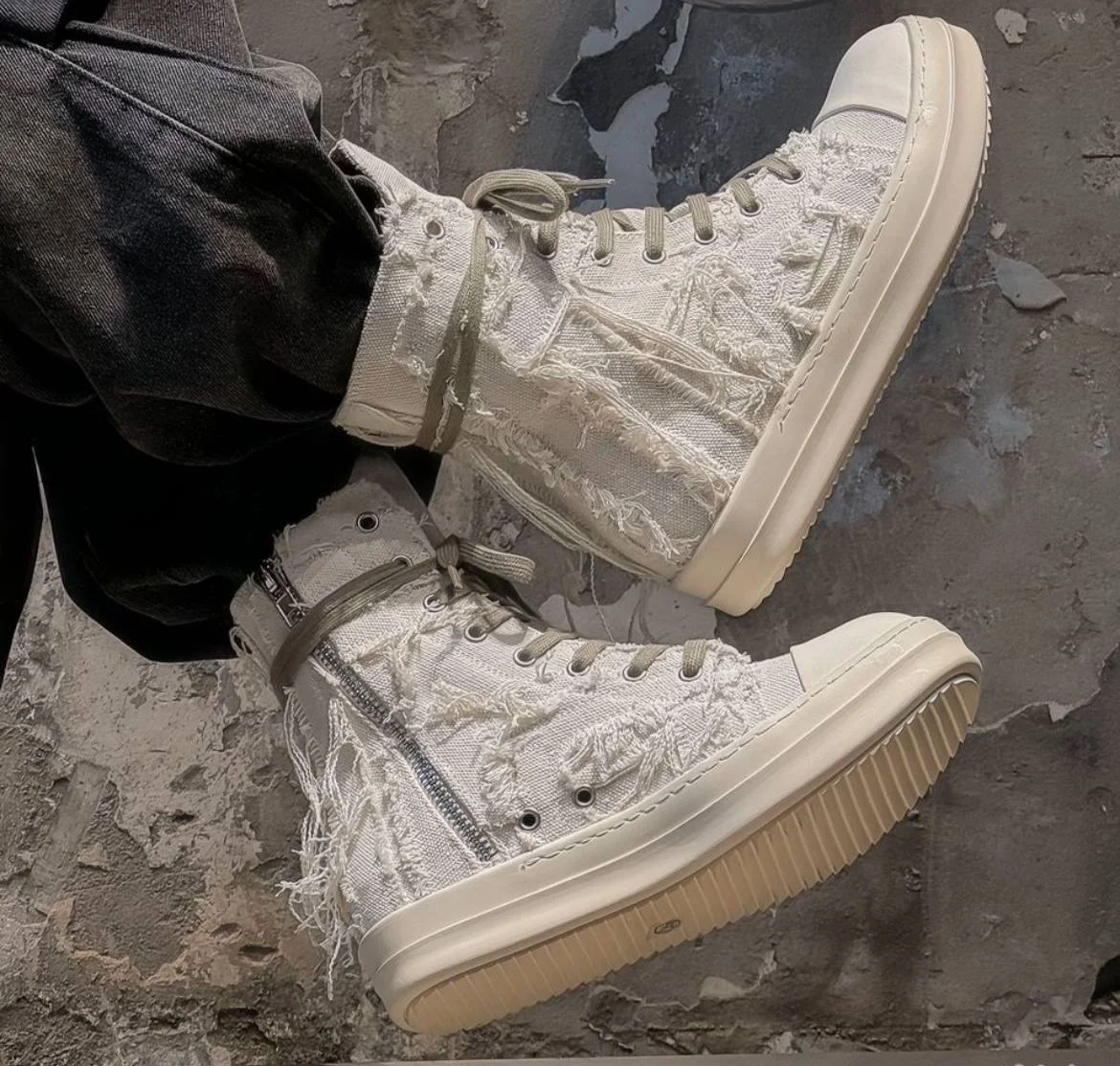 Кеды Rick Owens ramones distressed - миниатюра 5