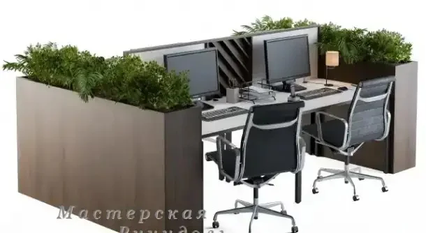Офисные кашпо тумбы для зонирования - миниатюра 6