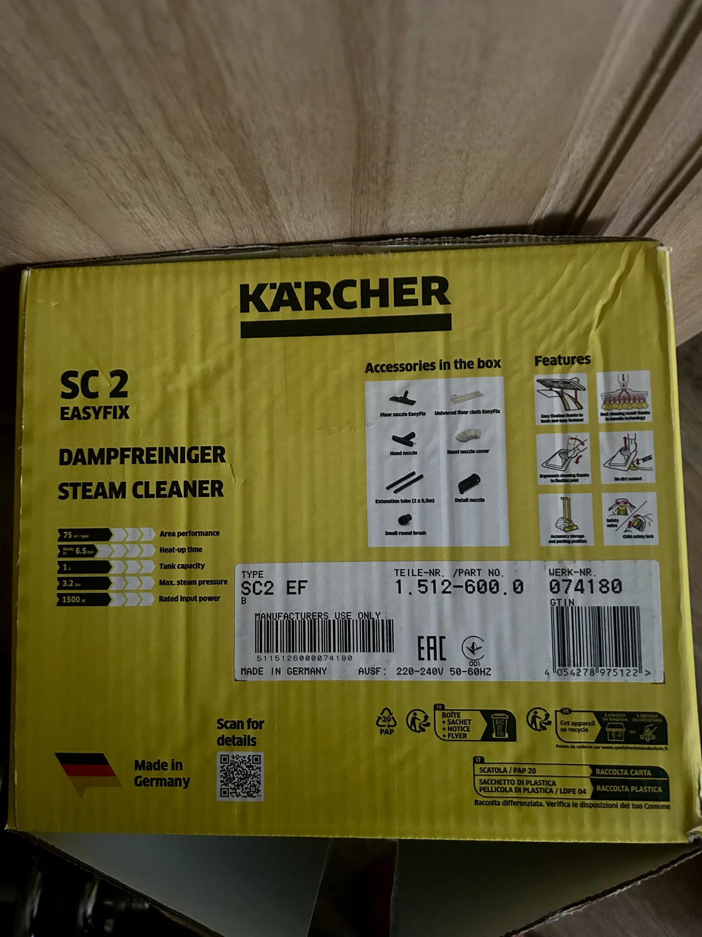 Пароочиститель karcher sc 2 - миниатюра 3