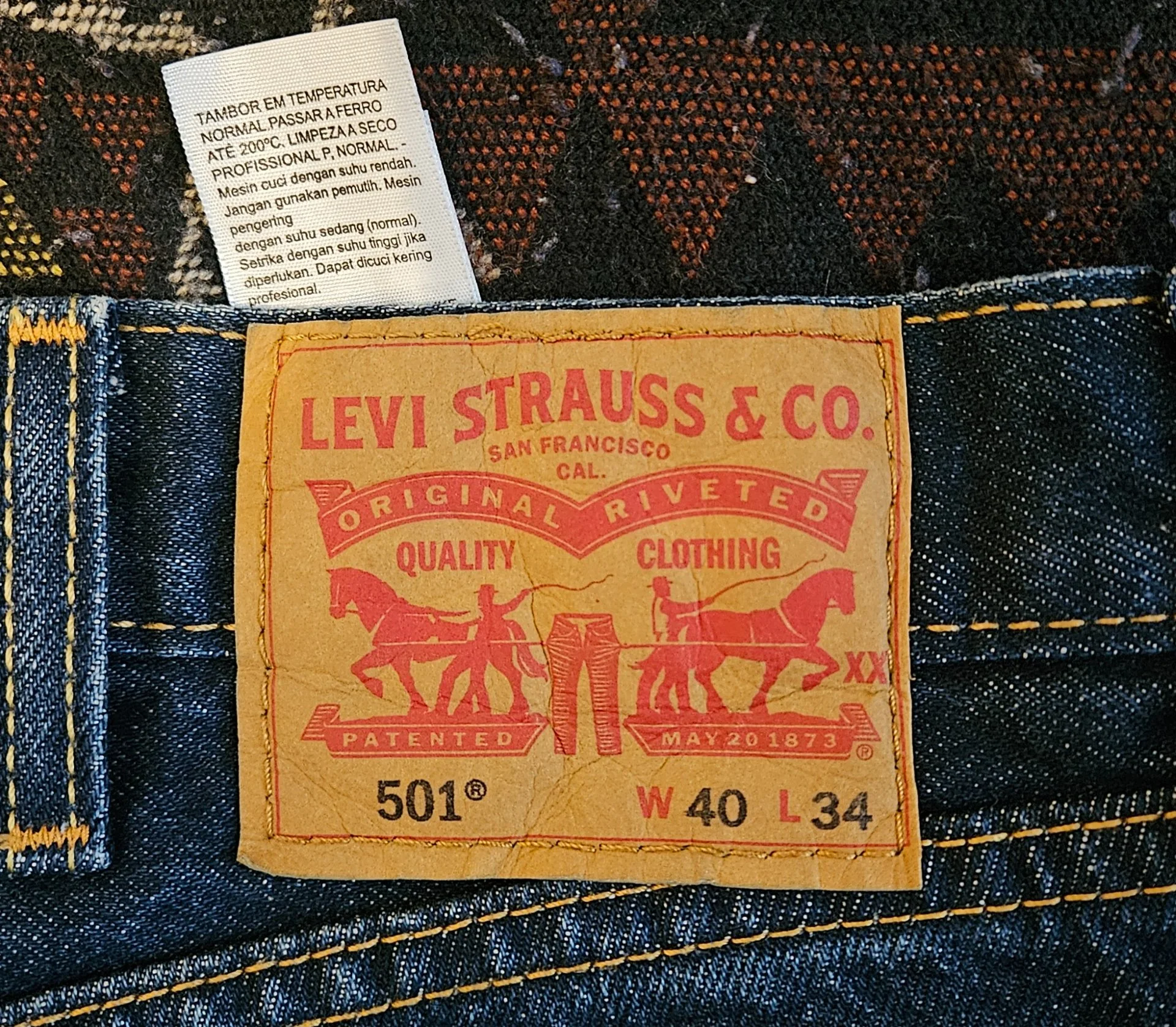 Джинсы мужские levis 501 w40 подшитые - миниатюра 3