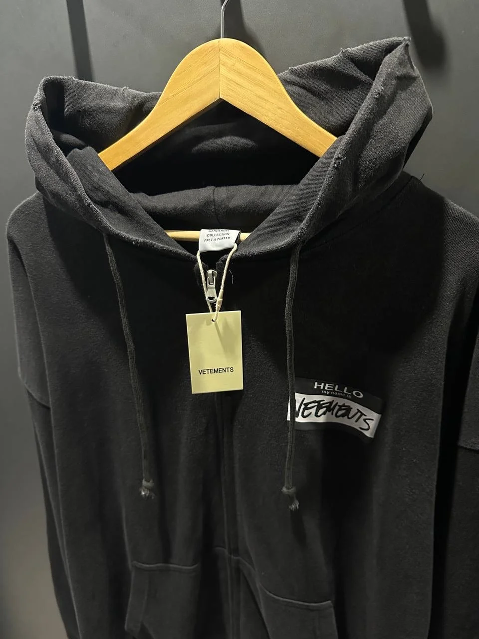 Зип худи vetements hello my name - миниатюра 4