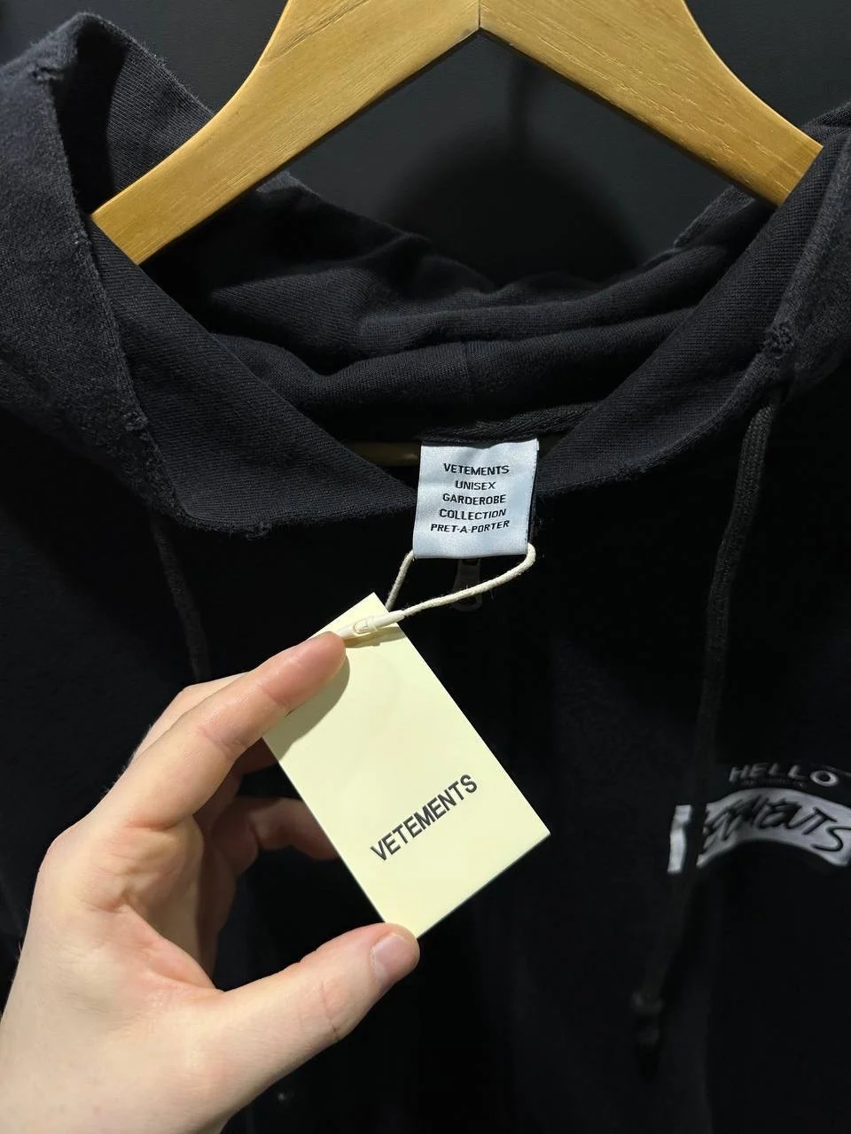 Зип худи vetements hello my name - миниатюра 9