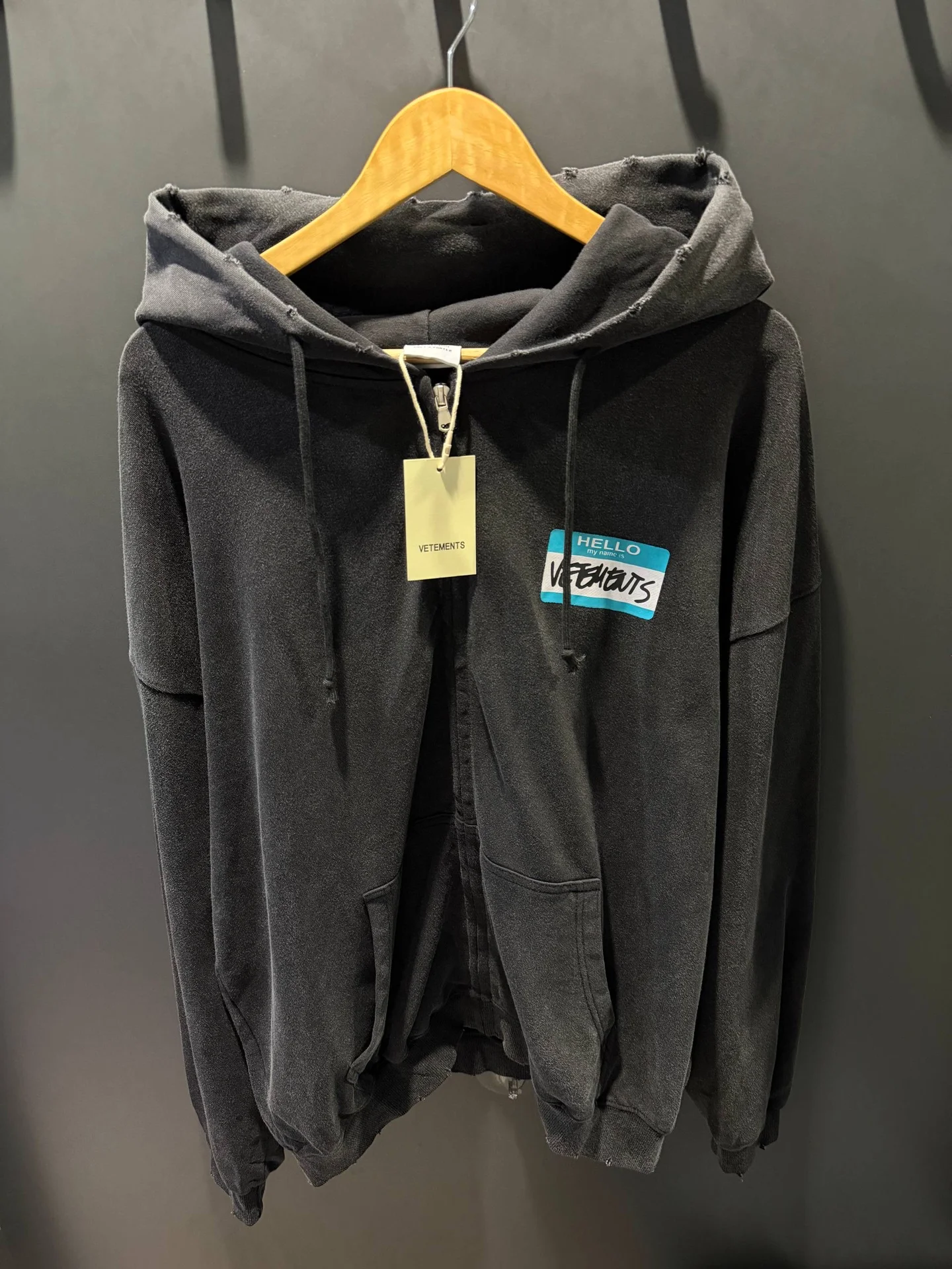 Зип худи Vetements hello my name - миниатюра 2