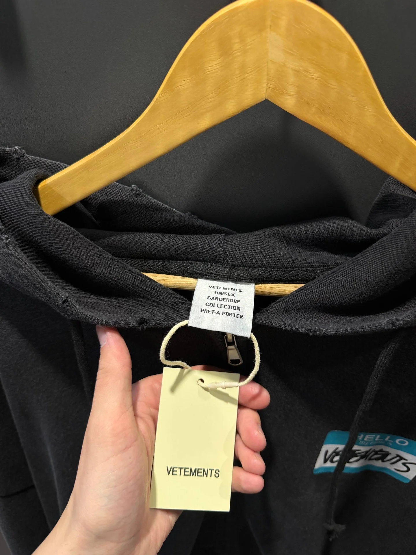 Зип худи Vetements hello my name - миниатюра 9
