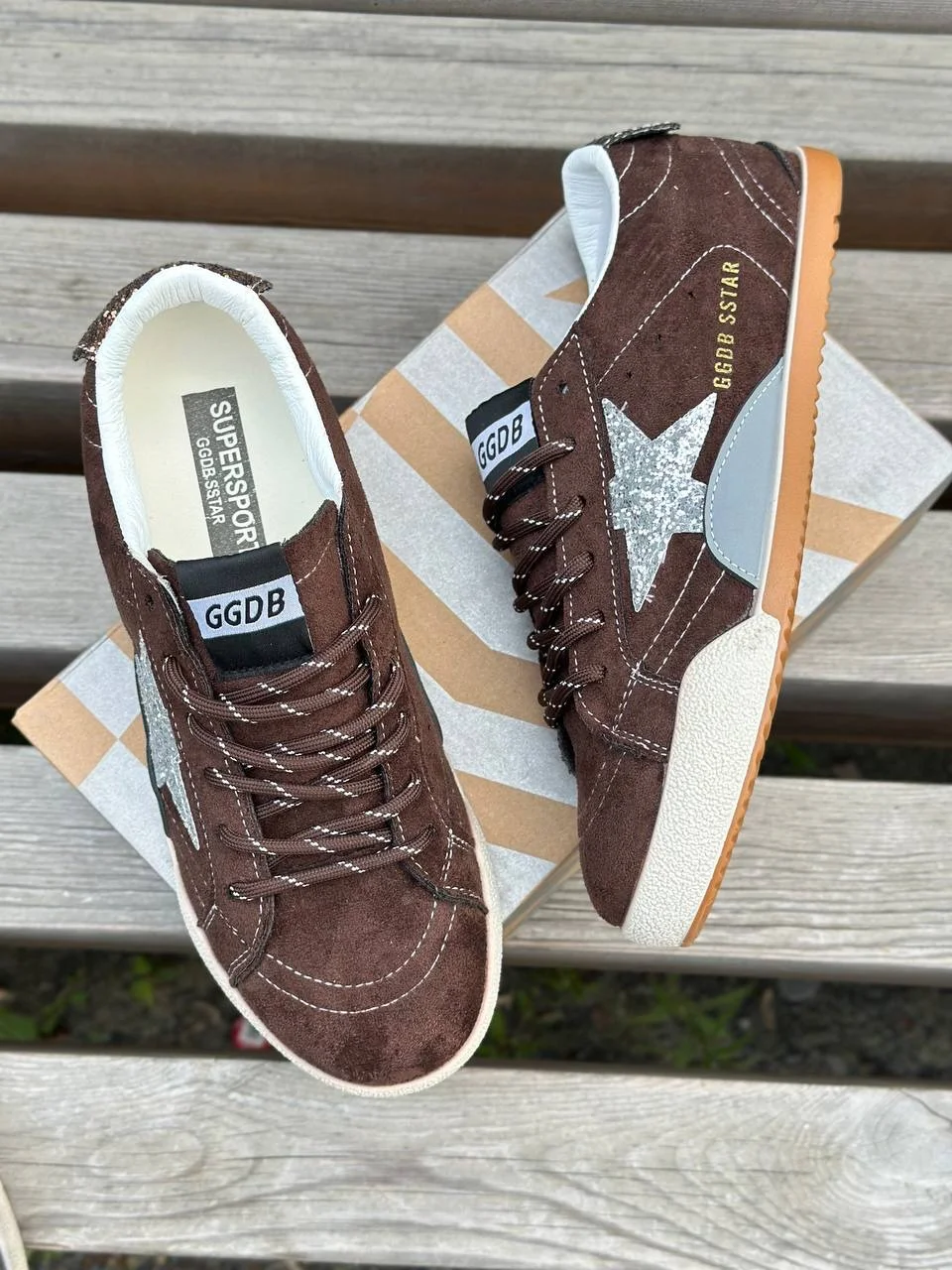Кеды женские golden goose super star - миниатюра 9