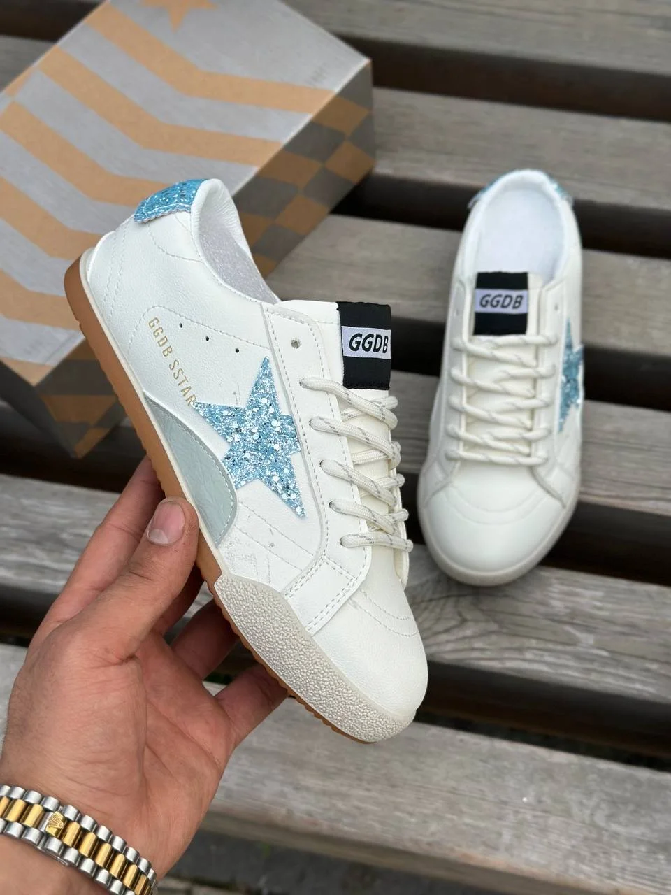 Кеды женские golden goose super star - миниатюра 10