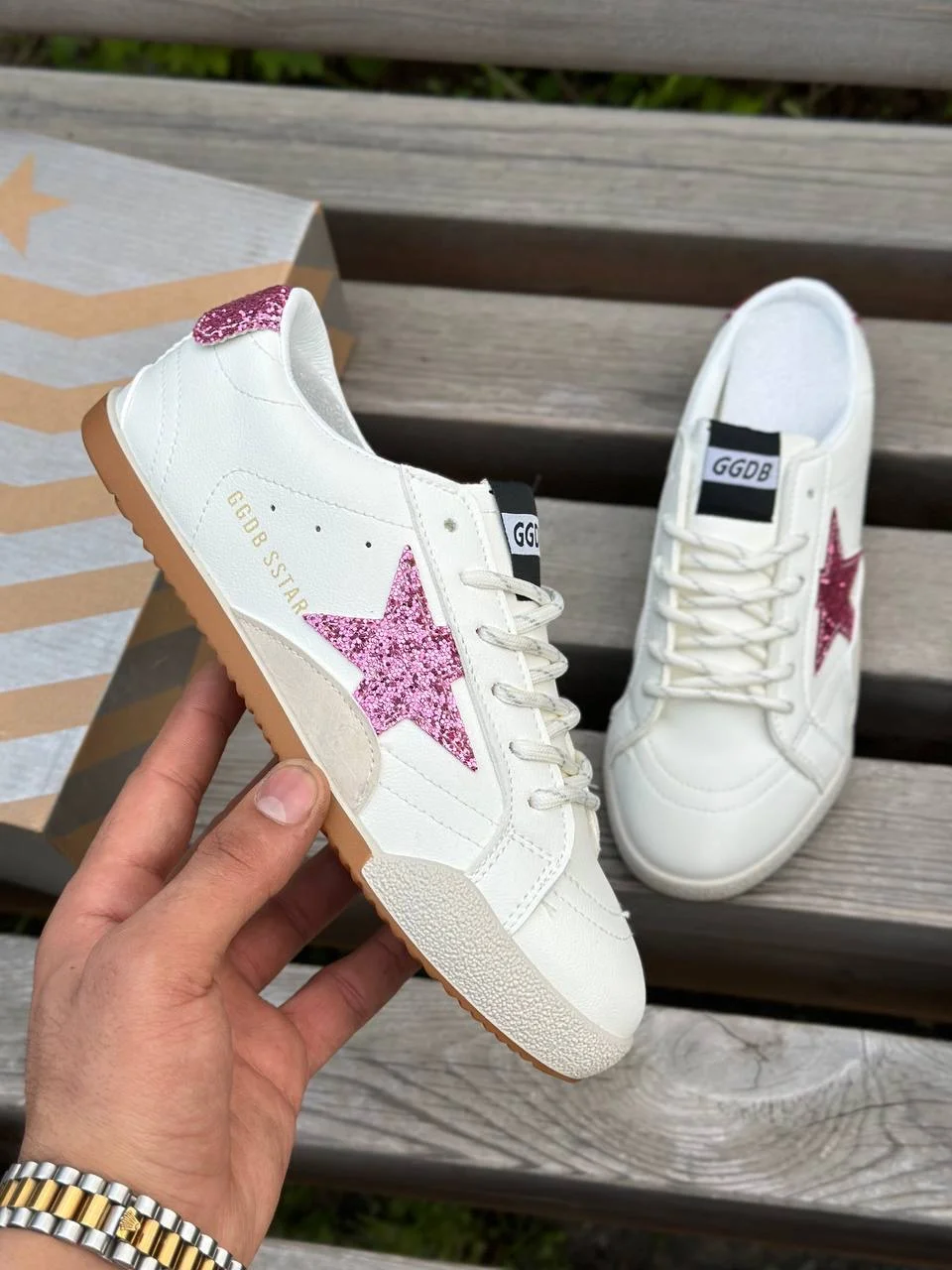 Кеды женские golden goose super star - миниатюра 12
