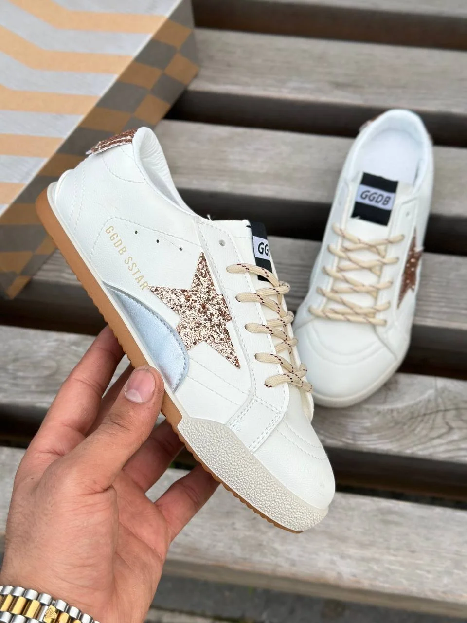 Кеды женские golden goose super star - миниатюра 13