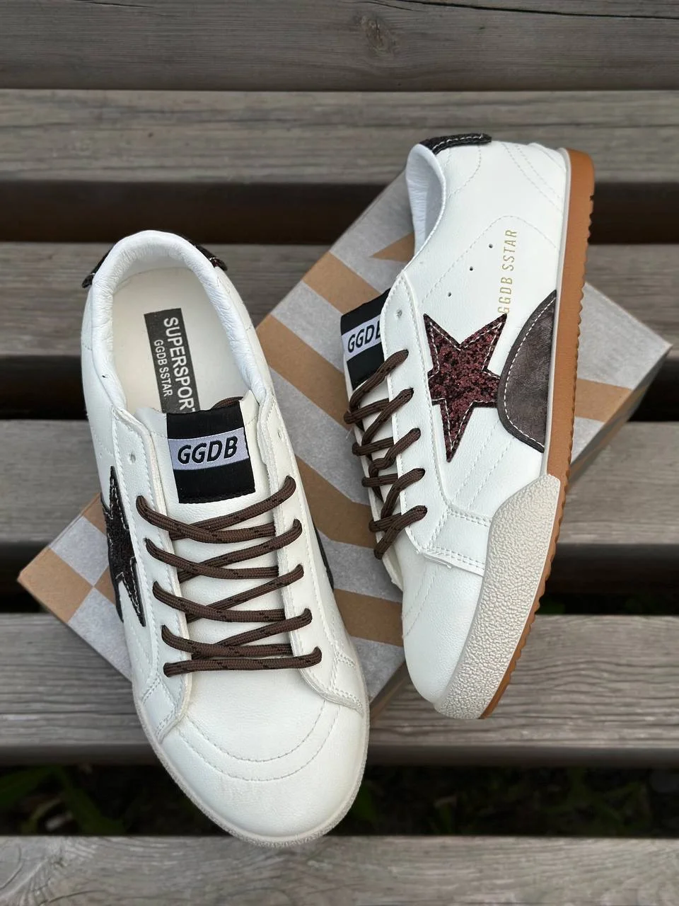 Кеды женские golden goose super star - миниатюра 17