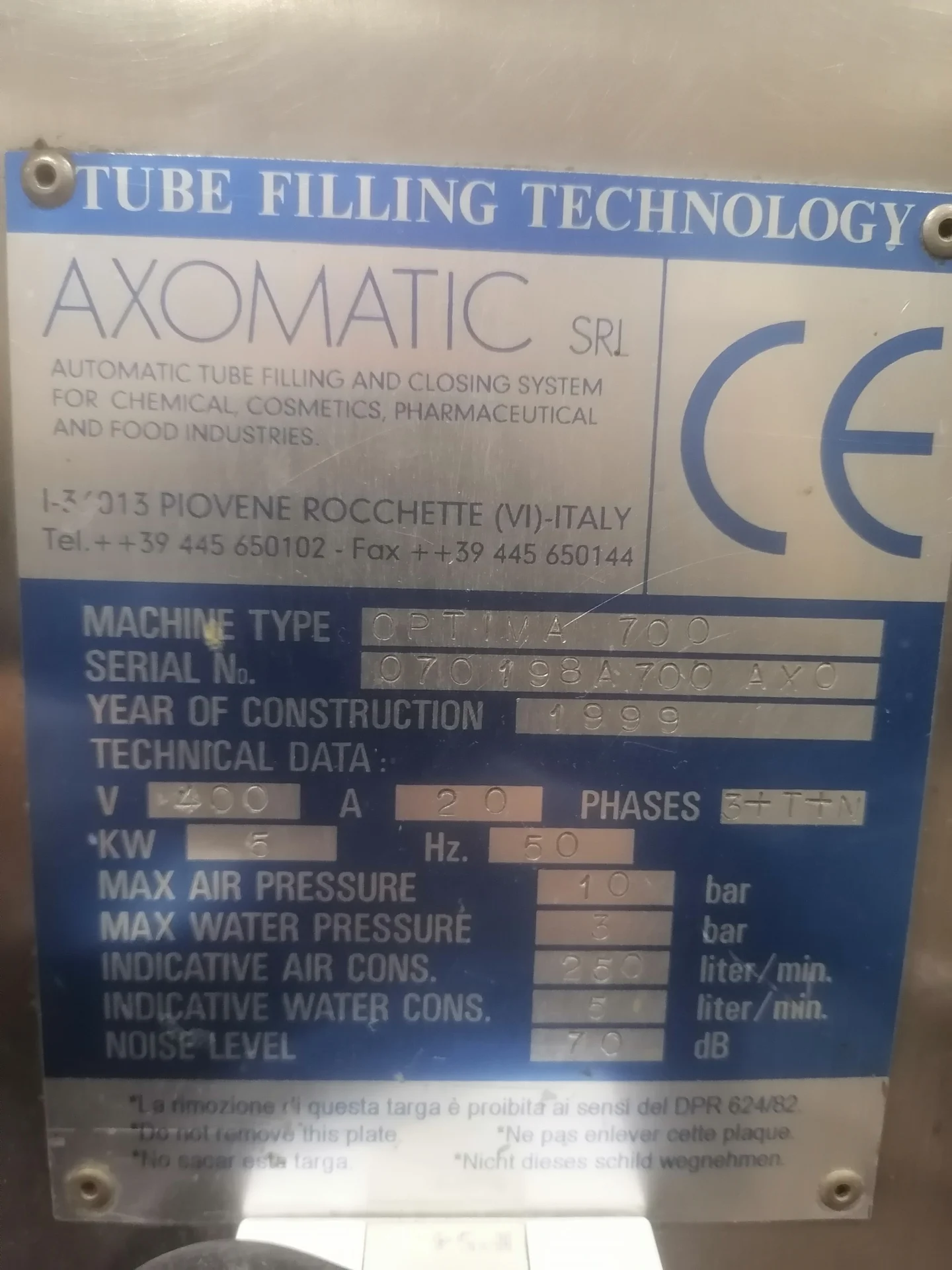 Продам Б/У машину для наполнения туб AXOMATIC OPTI - миниатюра 3