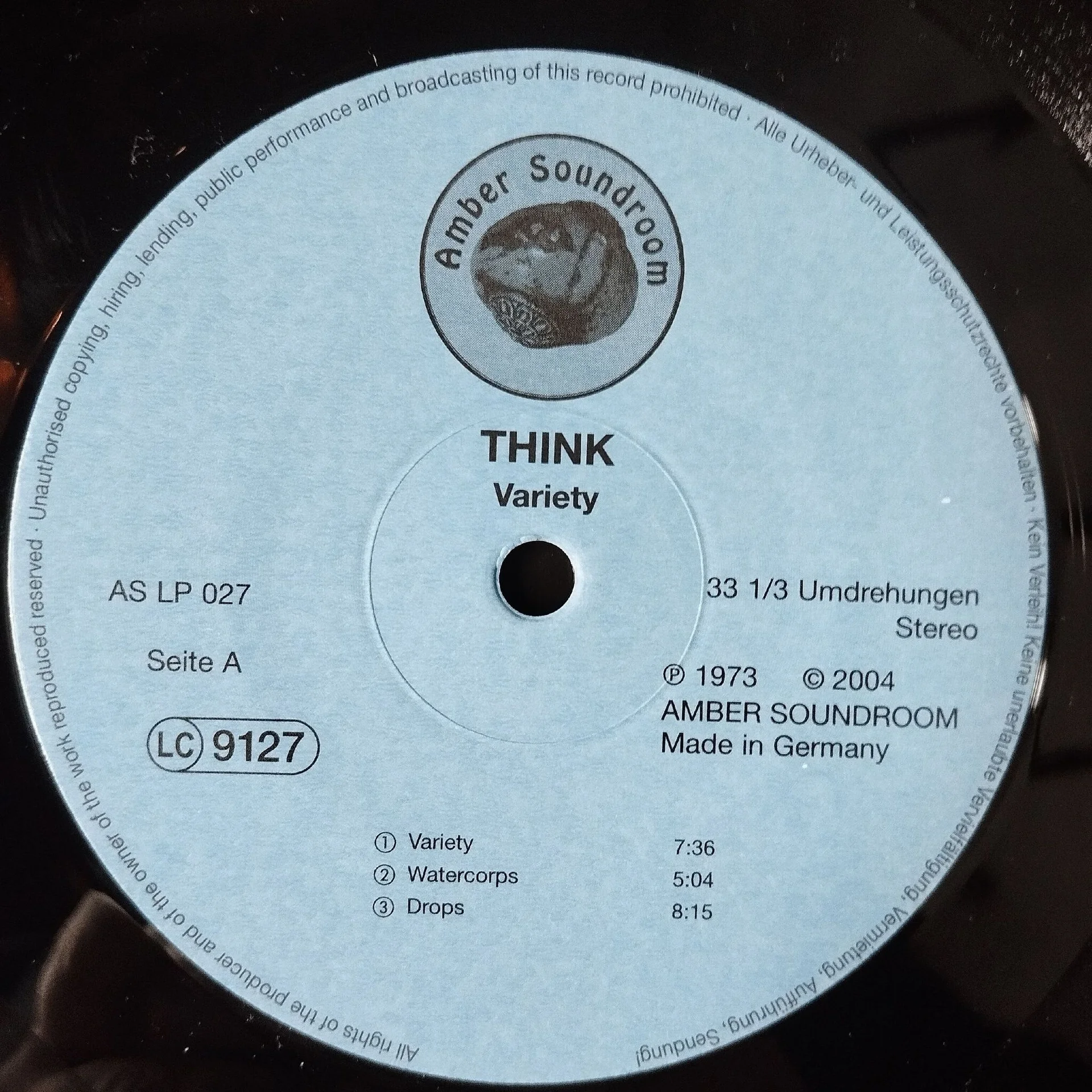 Винтажная виниловая пластинка LP Think Variety (Germany 2004) - миниатюра 4