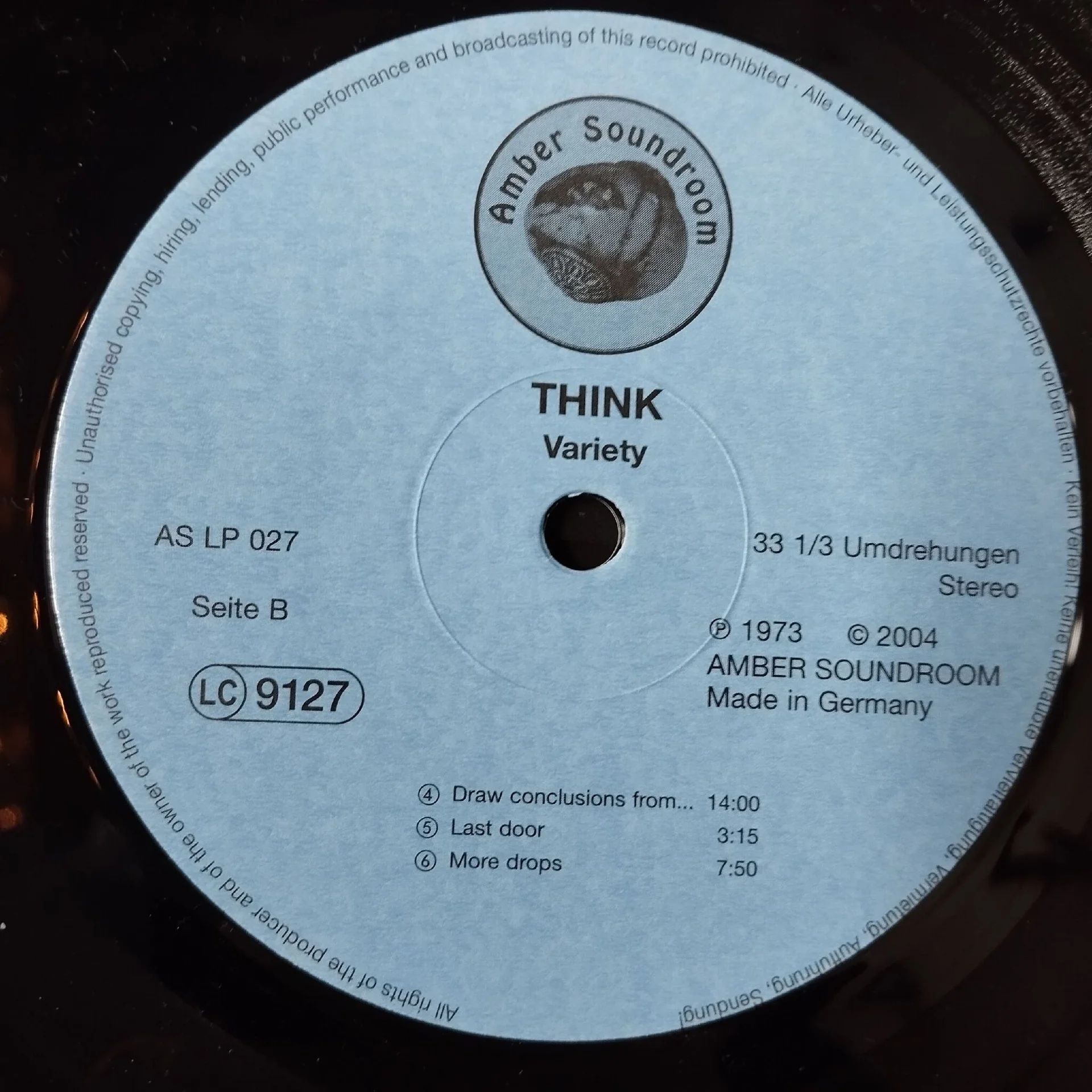 Винтажная виниловая пластинка LP Think Variety (Germany 2004) - миниатюра 5