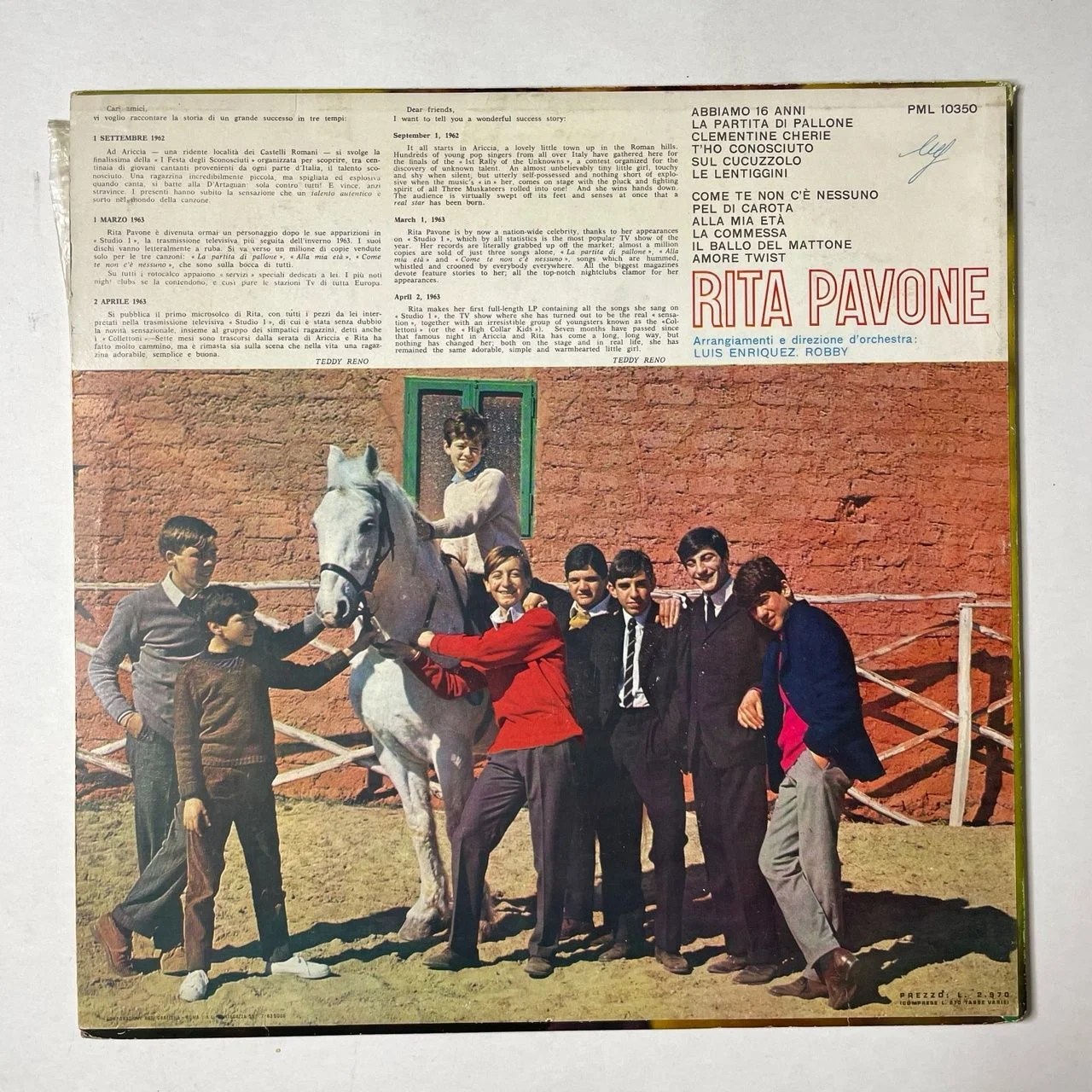 Винтажная виниловая пластинка LP Rita Pavone (Italy 1963) - миниатюра 2