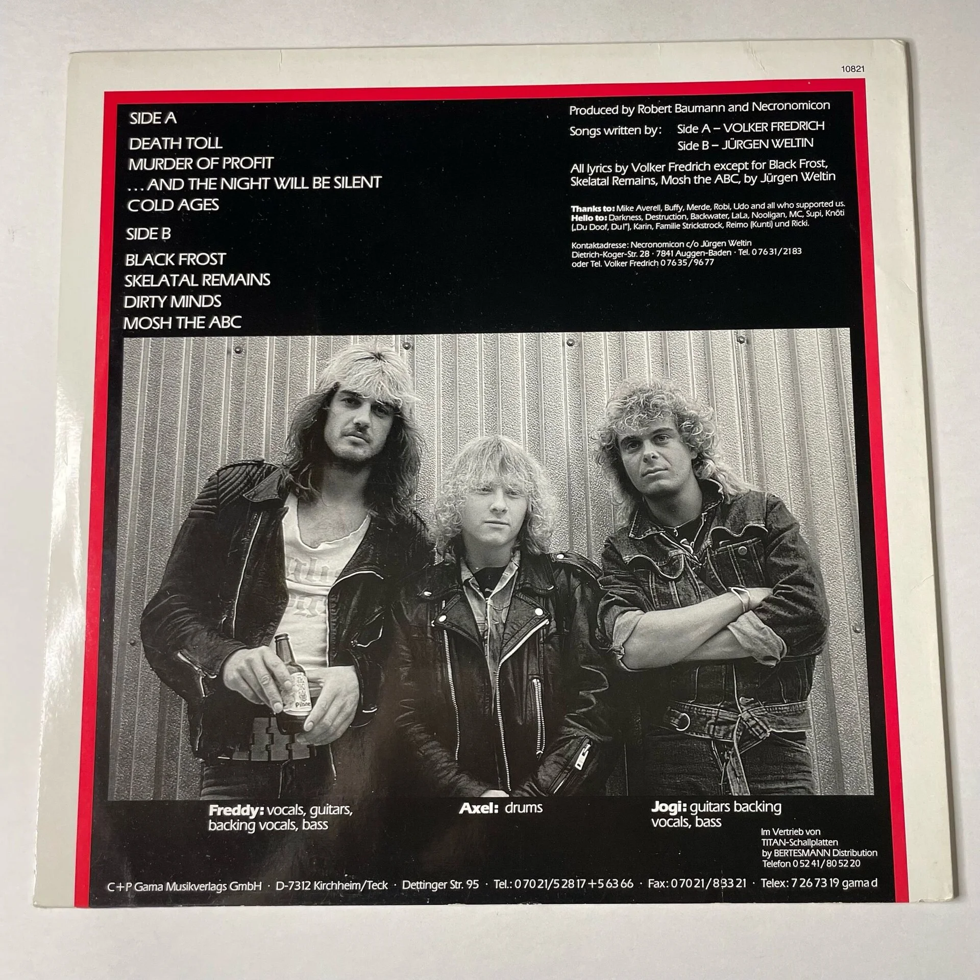Винтажная виниловая пластинка LP Necronomicon Escalation (Germany 1988) - миниатюра 2