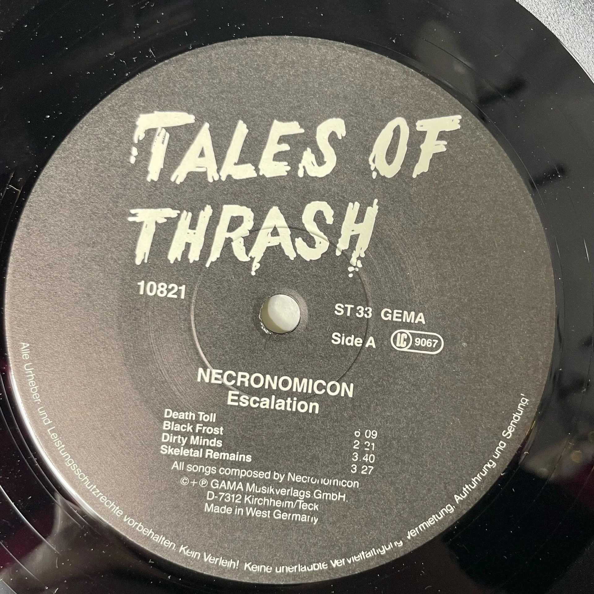 Винтажная виниловая пластинка LP Necronomicon Escalation (Germany 1988) - миниатюра 4