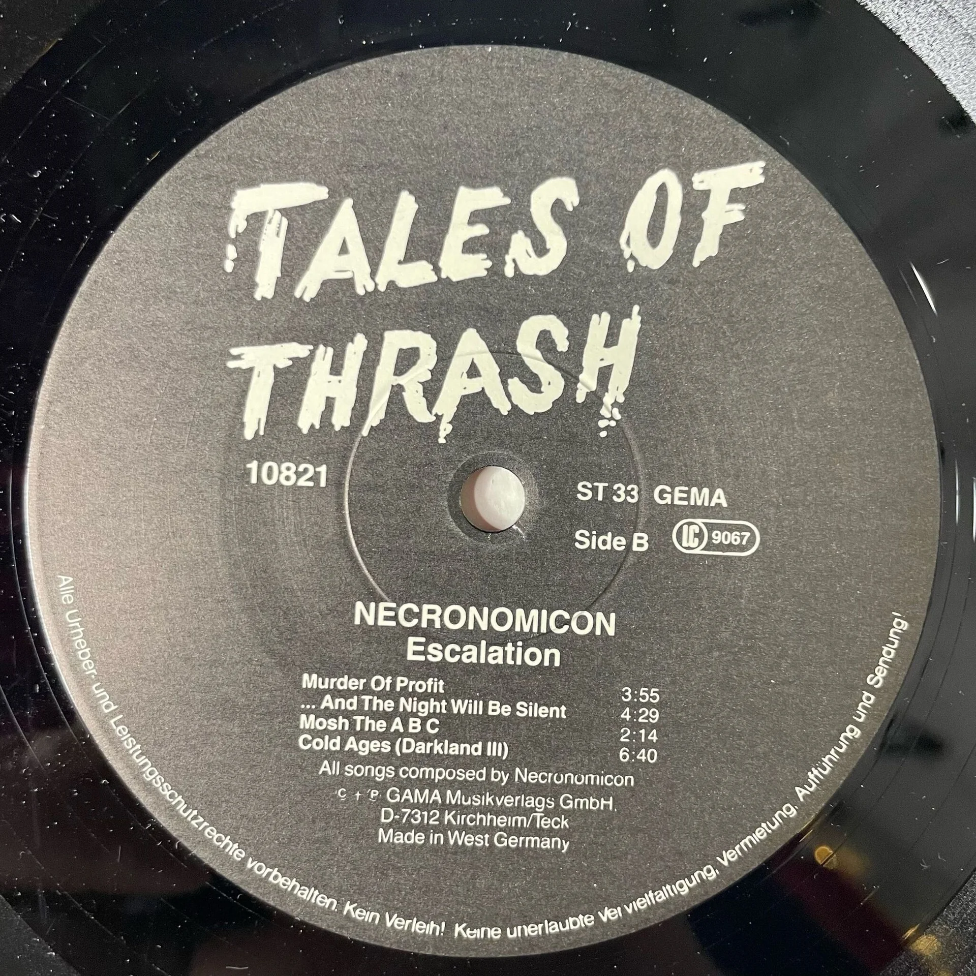 Винтажная виниловая пластинка LP Necronomicon Escalation (Germany 1988) - миниатюра 5