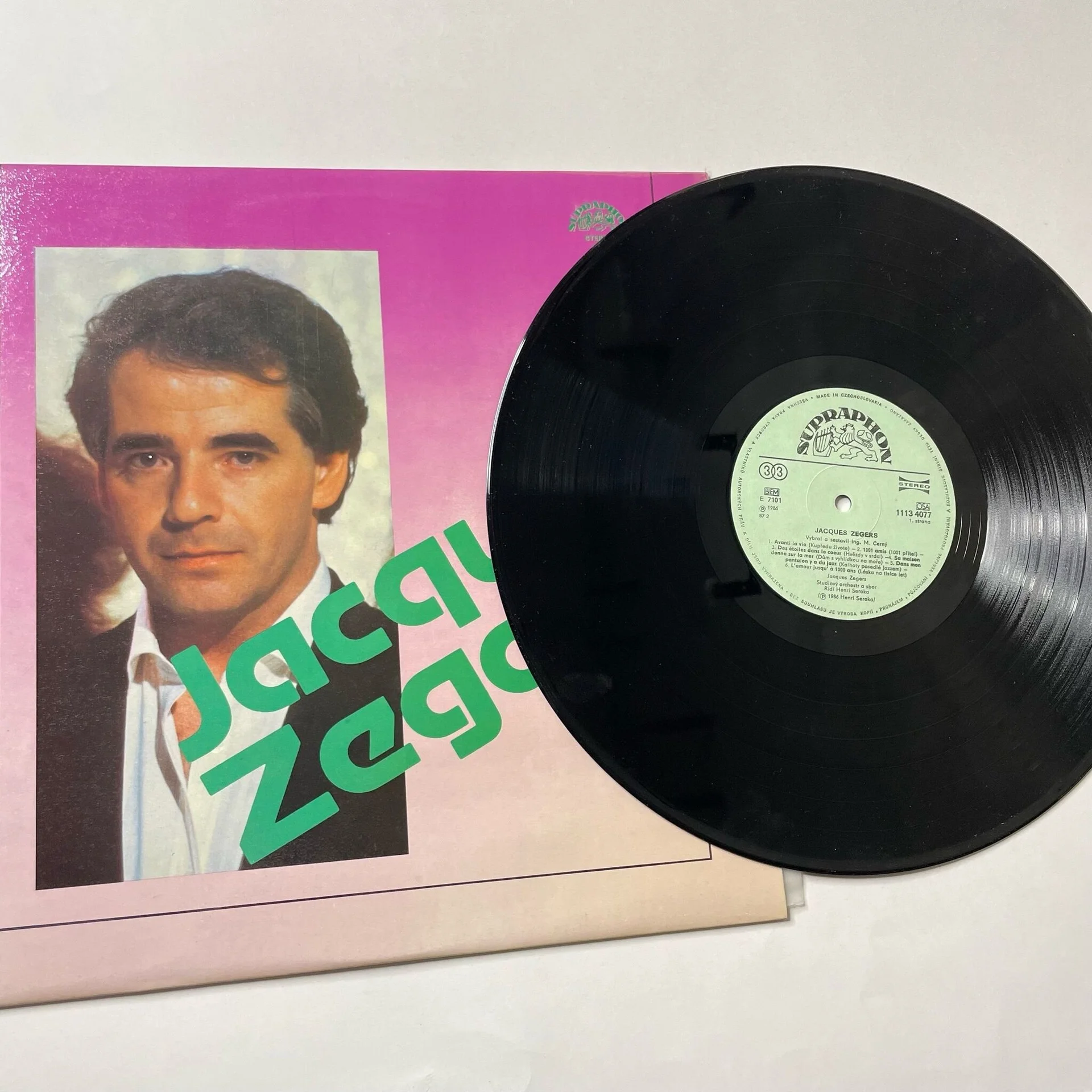 Винтажная виниловая пластинка LP Jacques Zegers (Чехословакия 1986) - миниатюра 3