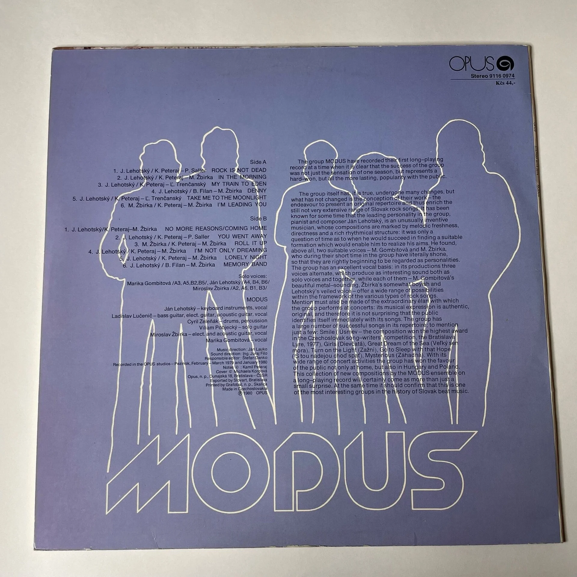 Винтажная виниловая пластинка LP Modus (Чехословакия 1981) - миниатюра 2