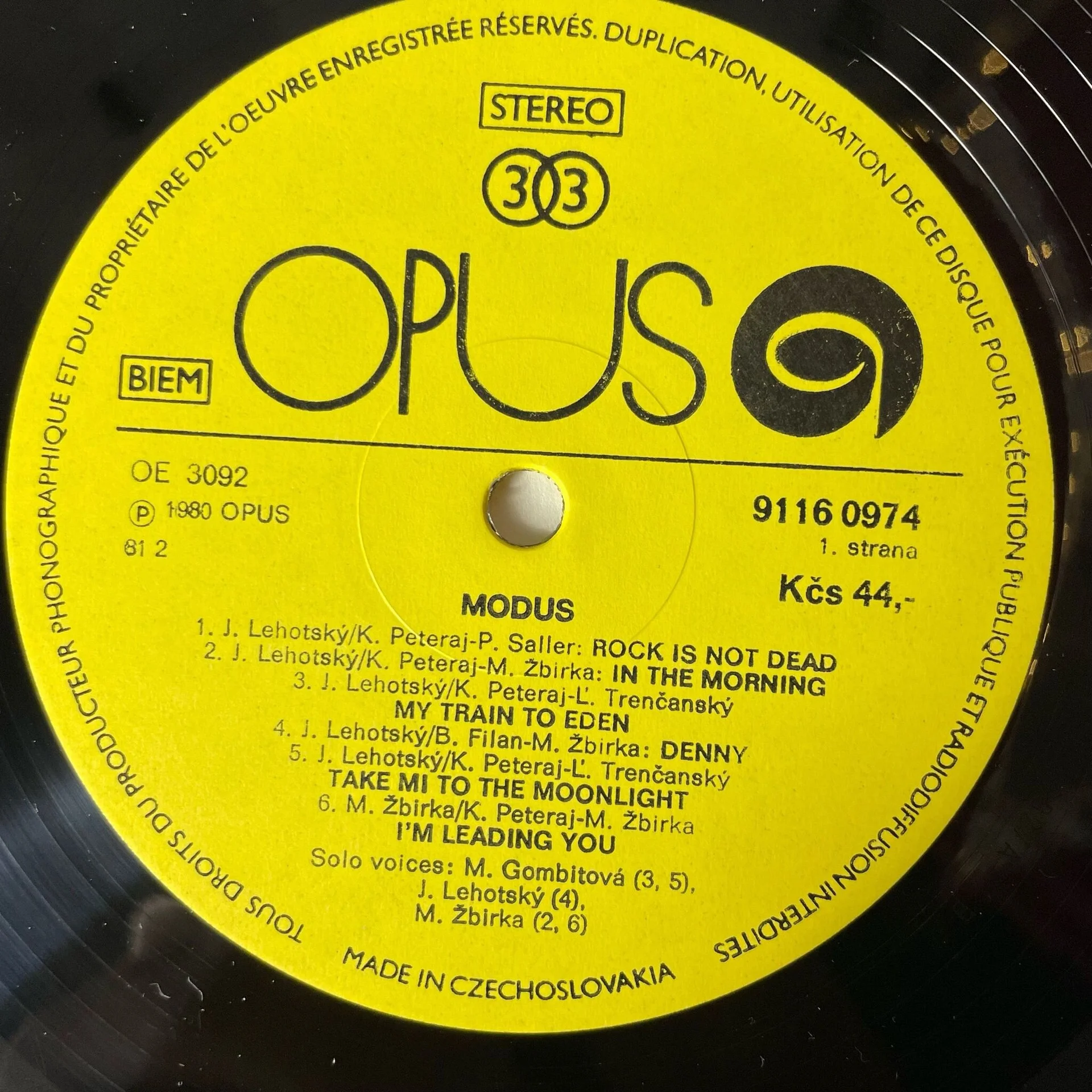 Винтажная виниловая пластинка LP Modus (Чехословакия 1981) - миниатюра 4