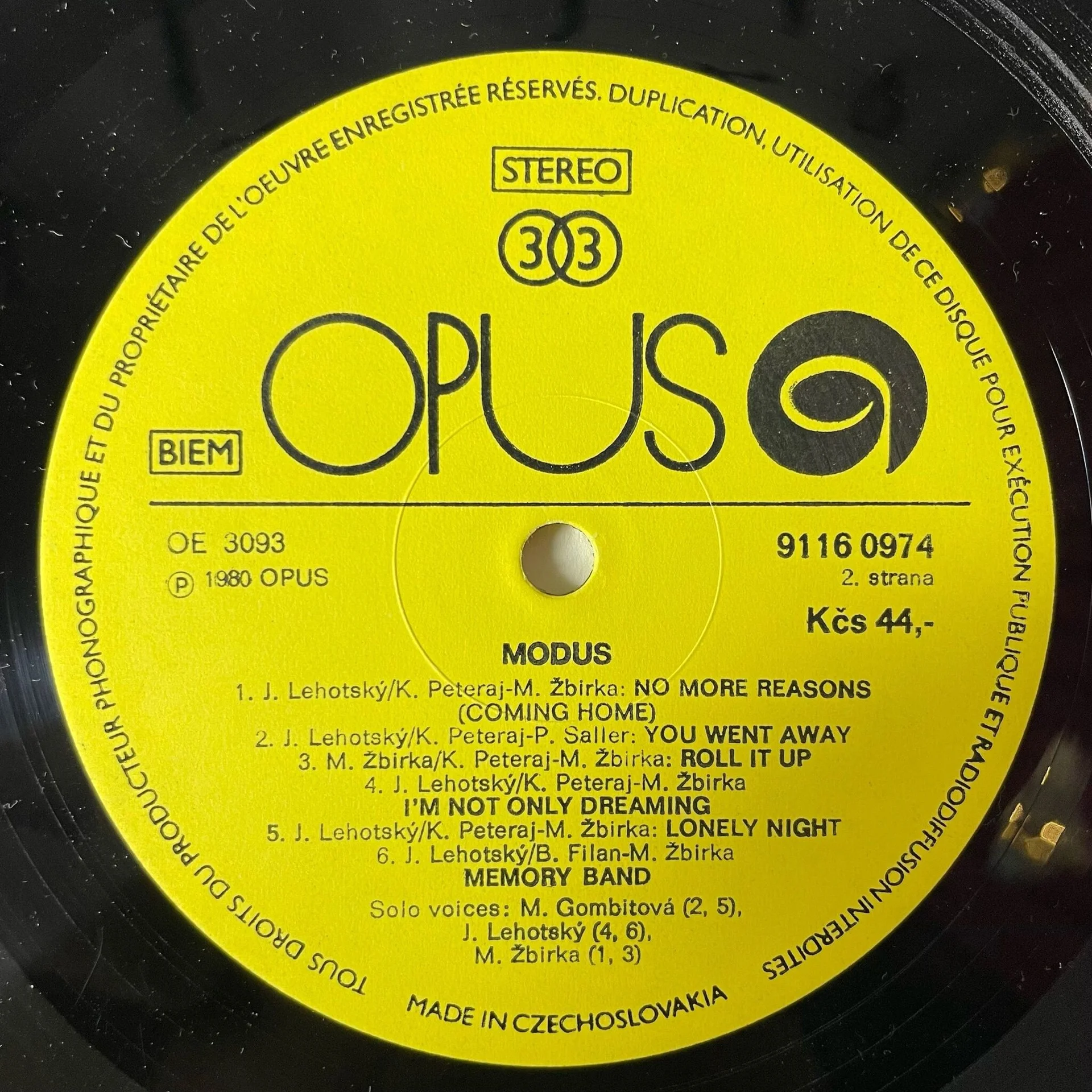Винтажная виниловая пластинка LP Modus (Чехословакия 1981) - миниатюра 5