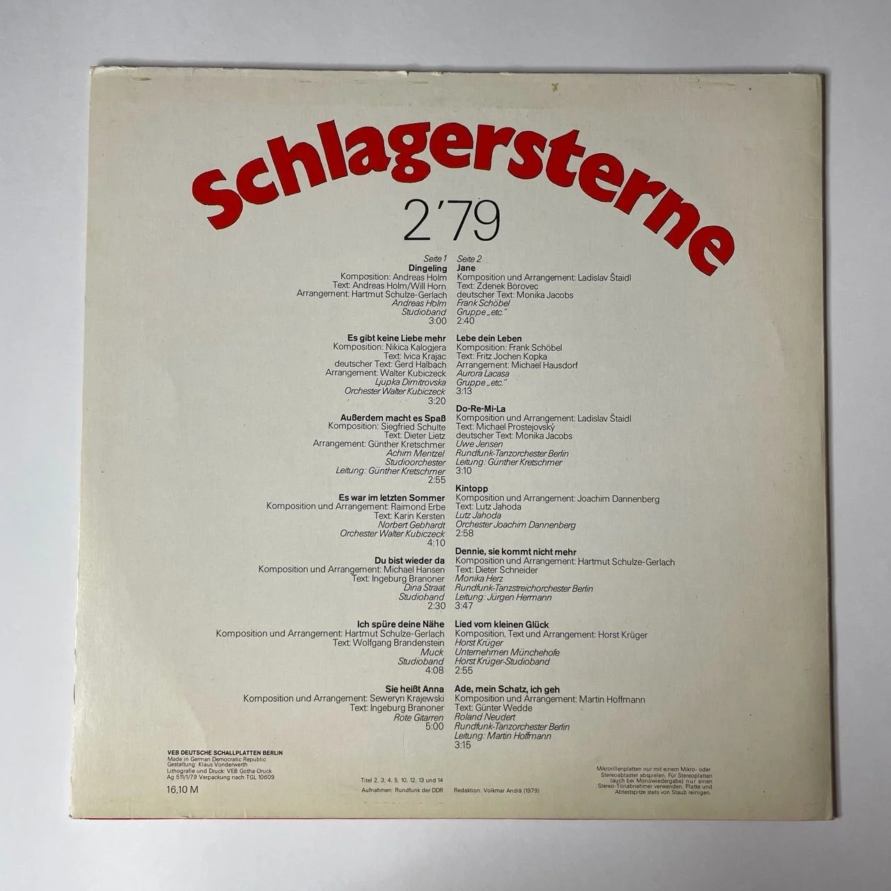 Винтажная виниловая пластинка LP Schlagersterne 2/79 (ГДР 1979) - миниатюра 2