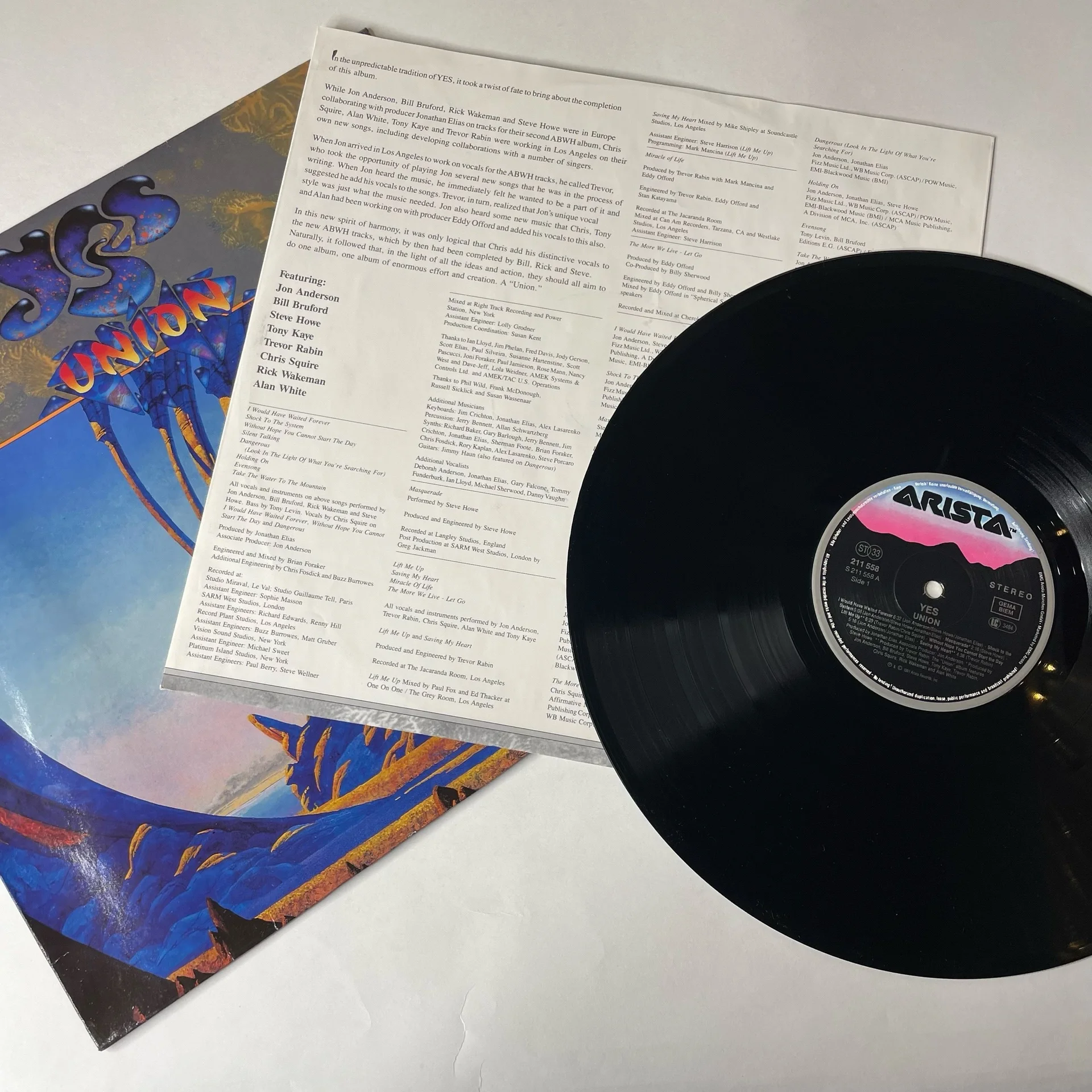 Винтажная виниловая пластинка LP Yes Union (Германия 1991) - миниатюра 3