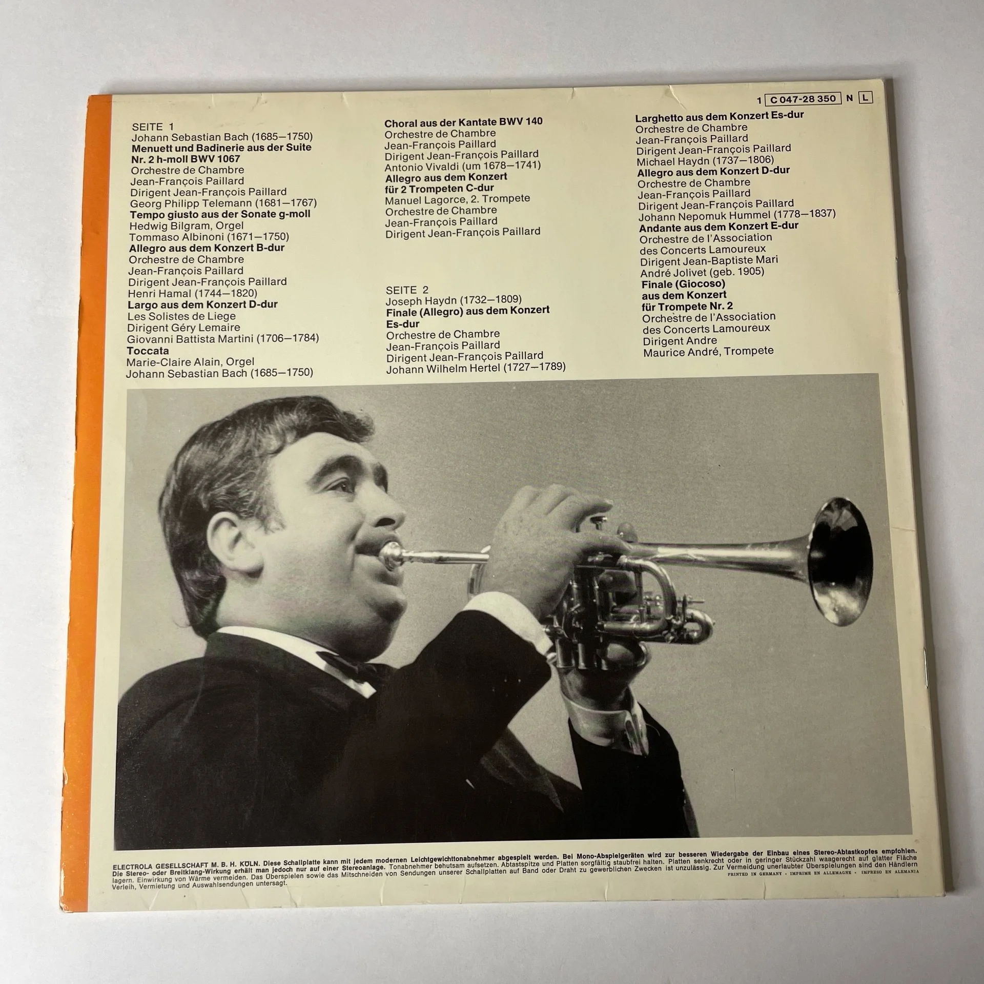 Винтажная виниловая пластинка LP Maurice Andre (Германия 1974) - миниатюра 3