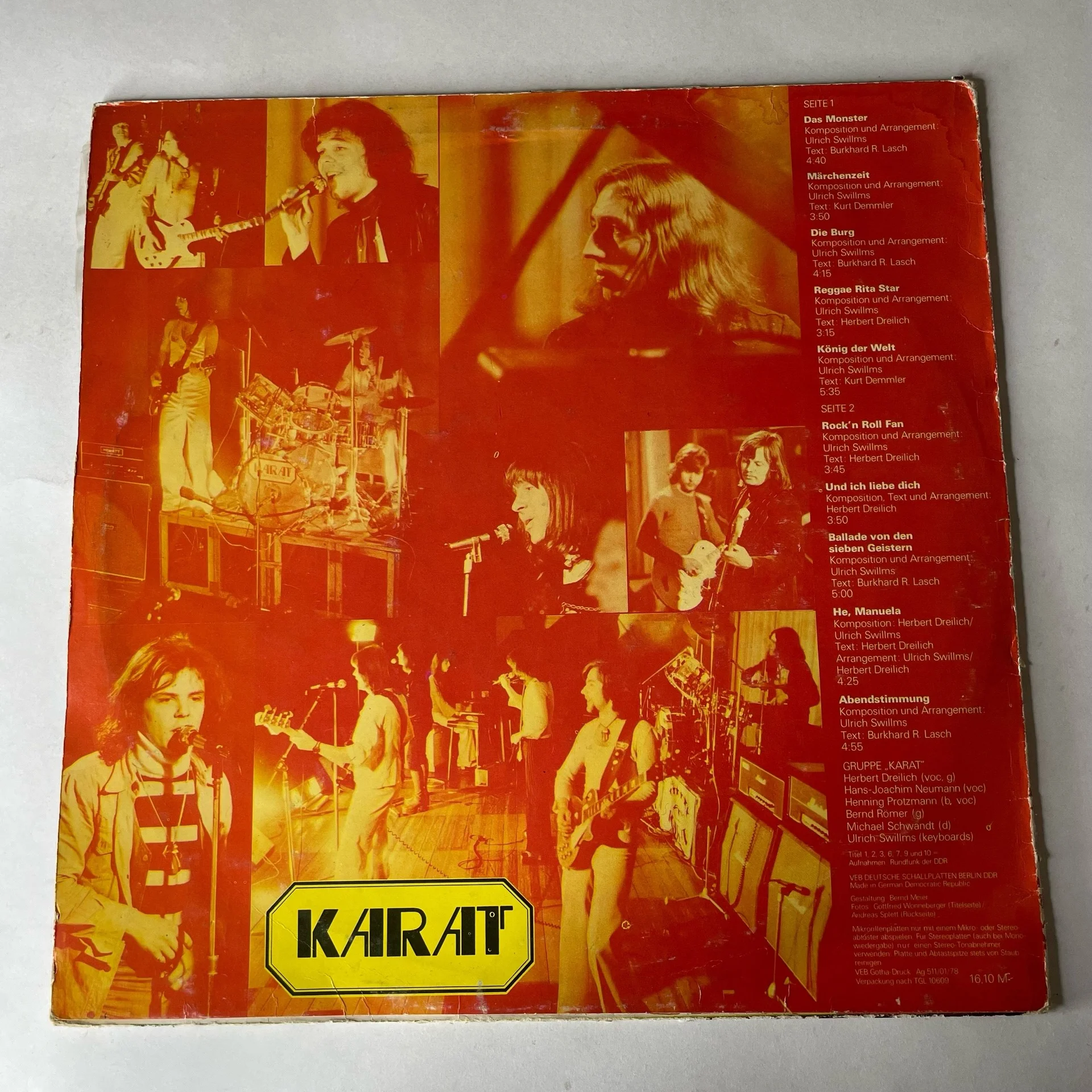 Винтажная виниловая пластинка LP Karat Карат (ГДР 1978) - миниатюра 2