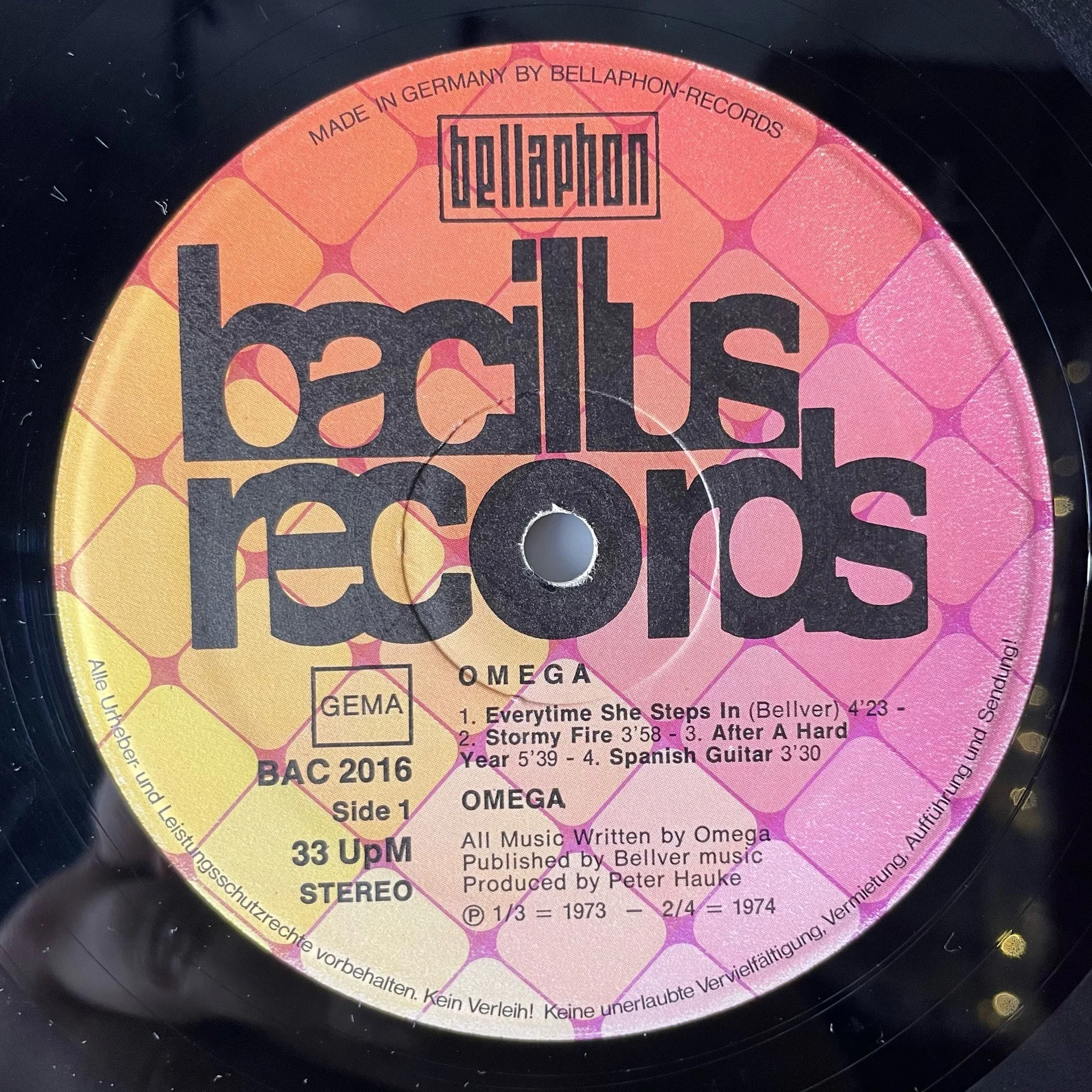 Винтажная виниловая пластинка LP Omega (Германия 1975) - миниатюра 5