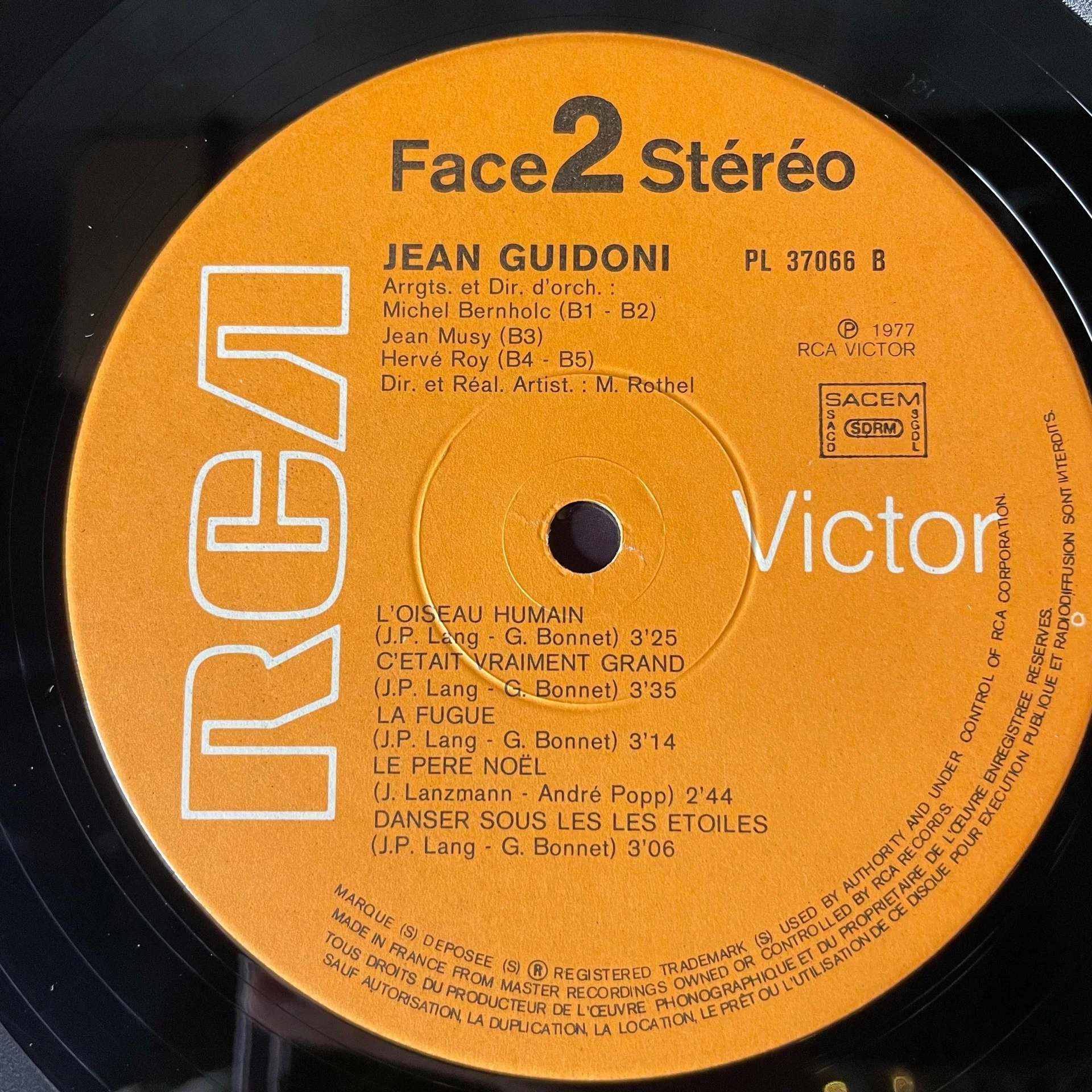 Винтажная виниловая пластинка LP Jean Guidoni (Франция 1977) - миниатюра 5