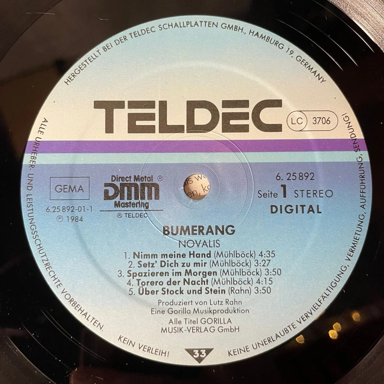 Винтажная виниловая пластинка LP Novalis Bumerang (Германия 1984) - миниатюра 4