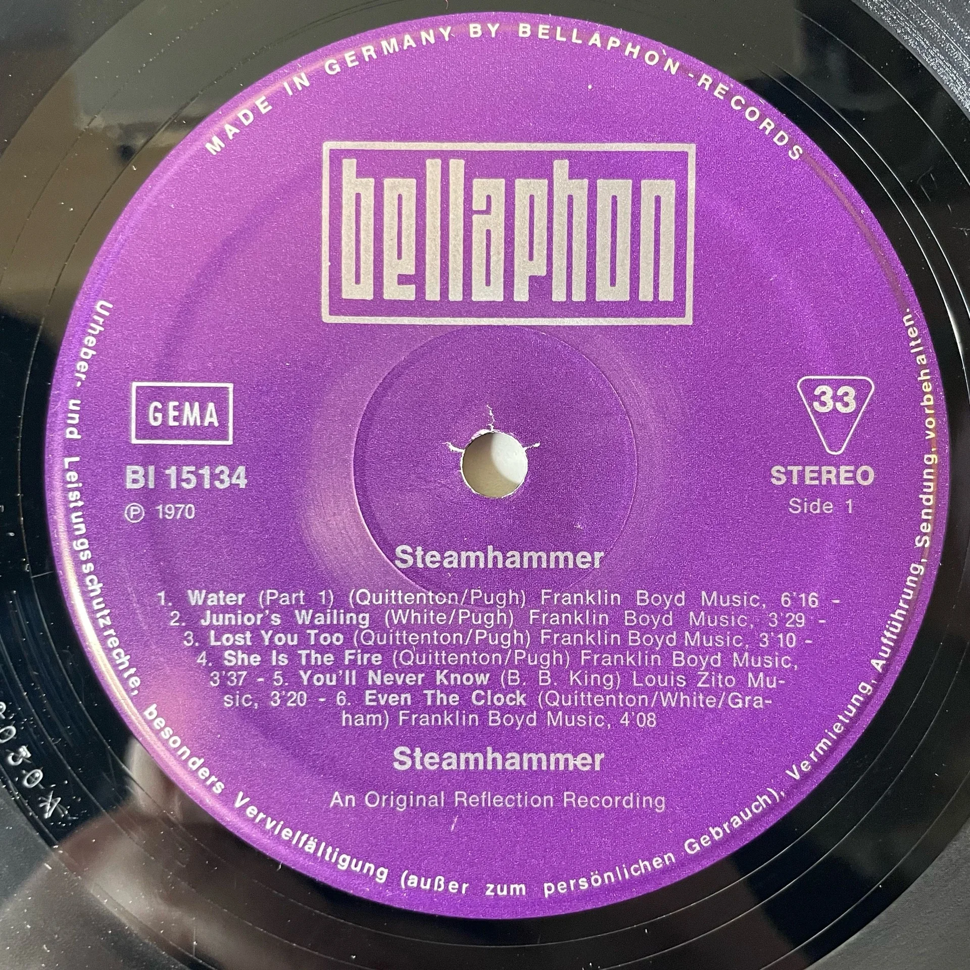Винтажная виниловая пластинка LP Steamhammer (Германия 1970) - миниатюра 4