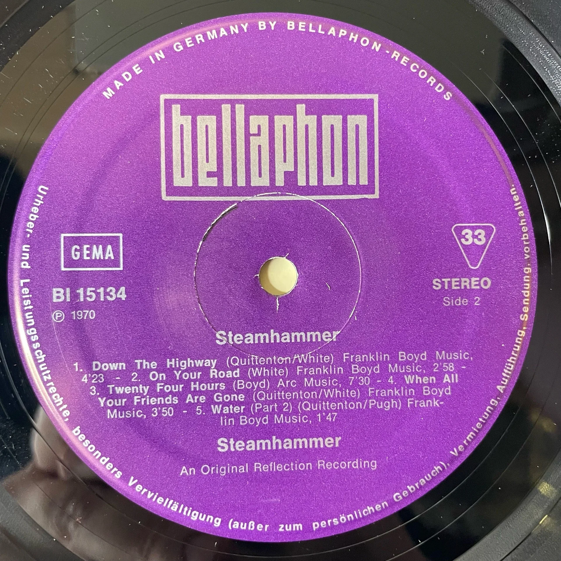 Винтажная виниловая пластинка LP Steamhammer (Германия 1970) - миниатюра 5