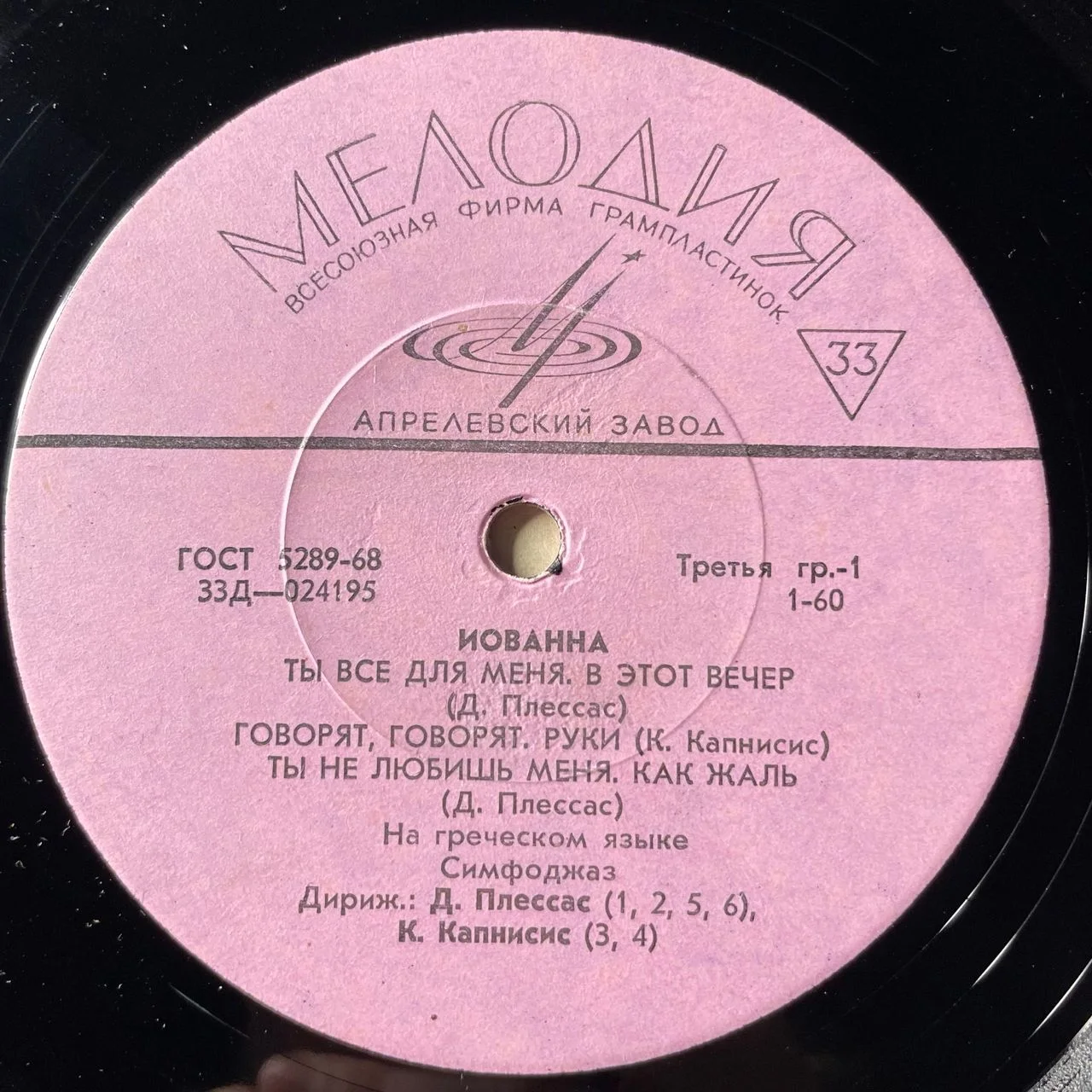 Винтажная виниловая пластинка LP Иованна Yovanna (СССР 1969) - миниатюра 2