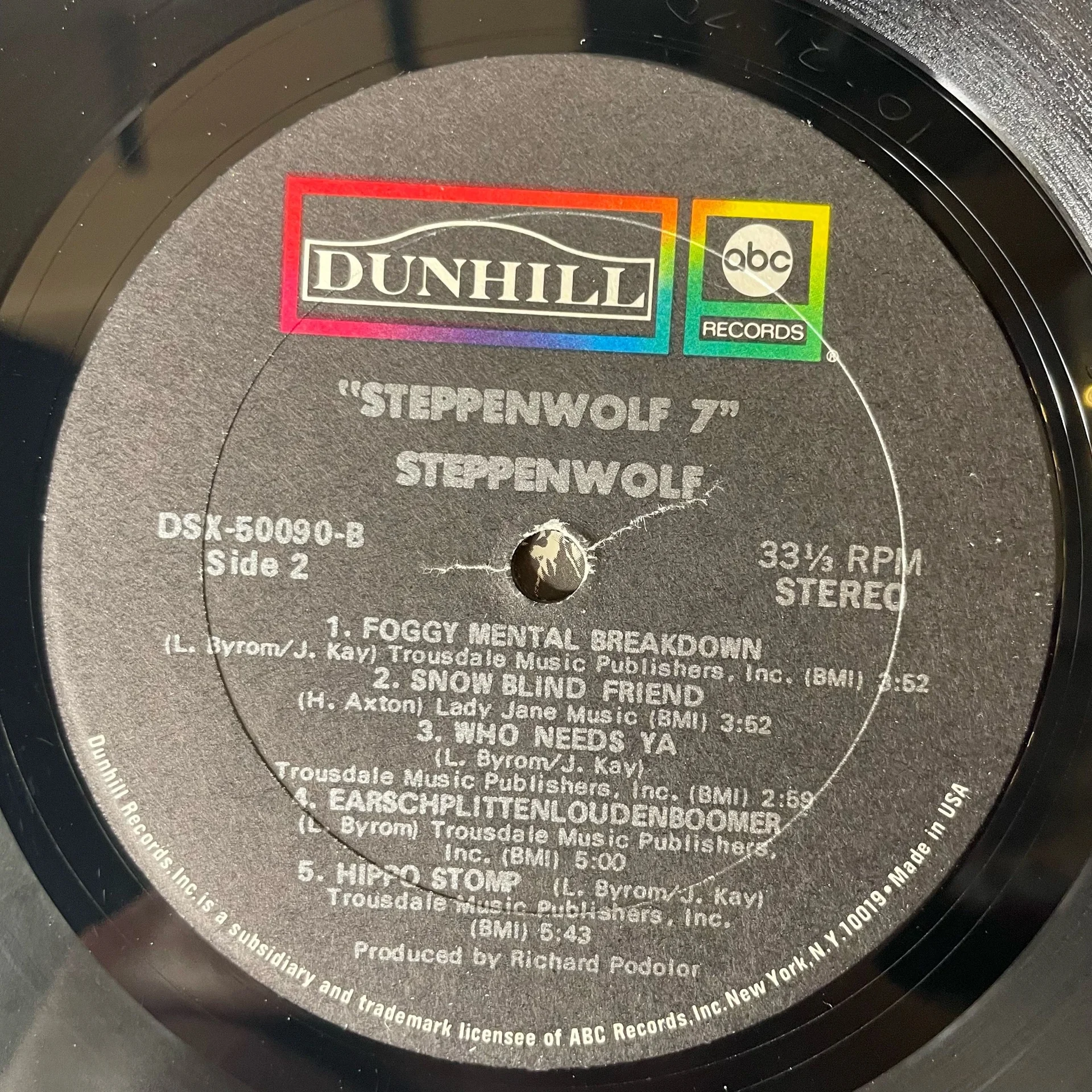 Винтажная виниловая пластинка LP Steppenwolf 7 (США 1972) - миниатюра 6