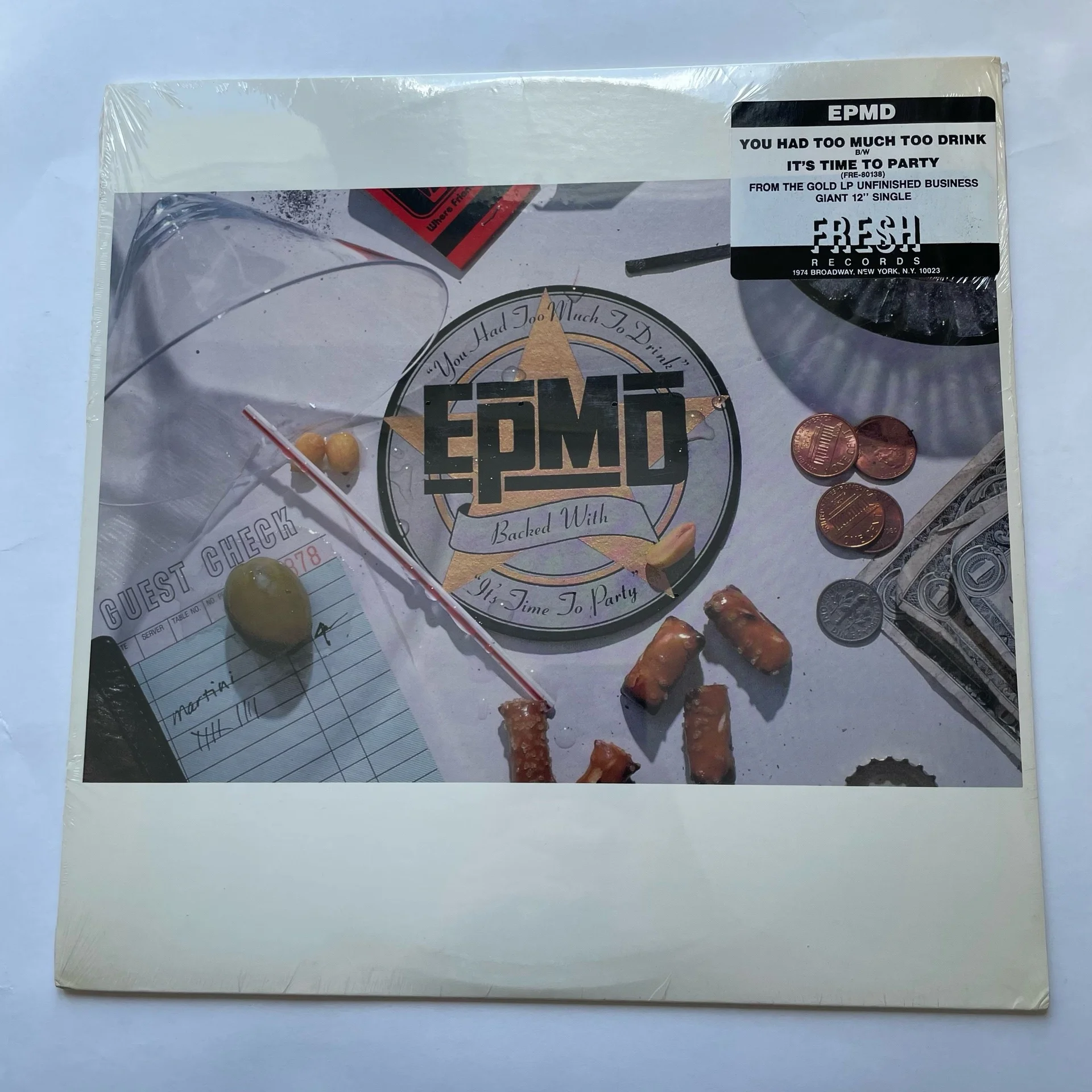Винтажная виниловая пластинка LP EPMD You Had Too Much To Drink (США 1989) (Запечатана)