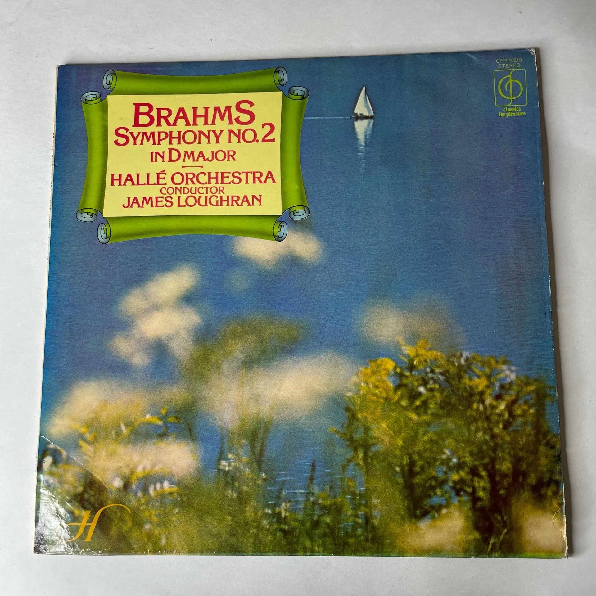 Винтажная виниловая пластинка LP Brahms Брамс, Halle Orchestra , Conductor James Loughran Симфония Symphony No.2 In D Major (Англия 1975)