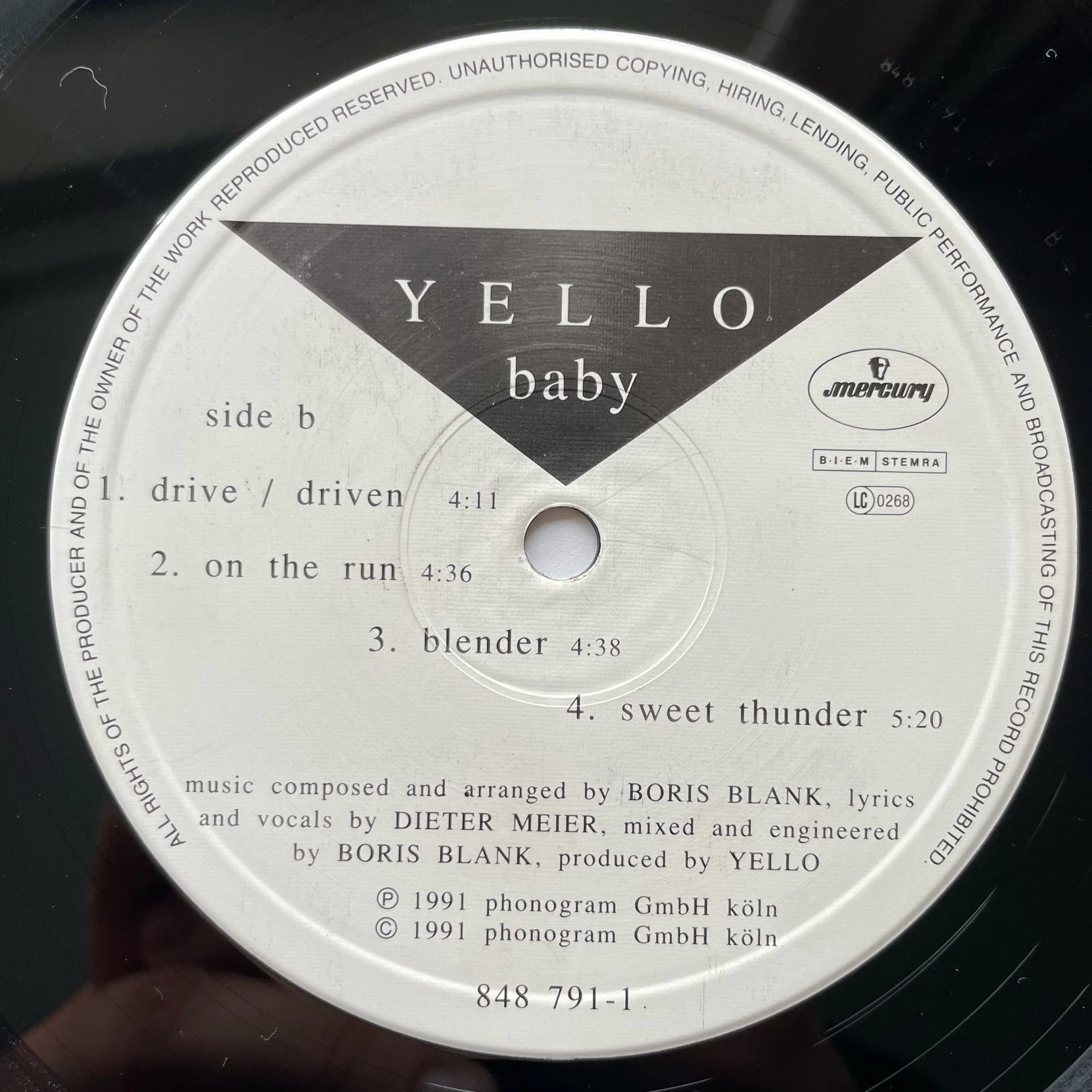 Винтажная виниловая пластинка LP Yello Baby (Германия 1991) - миниатюра 5