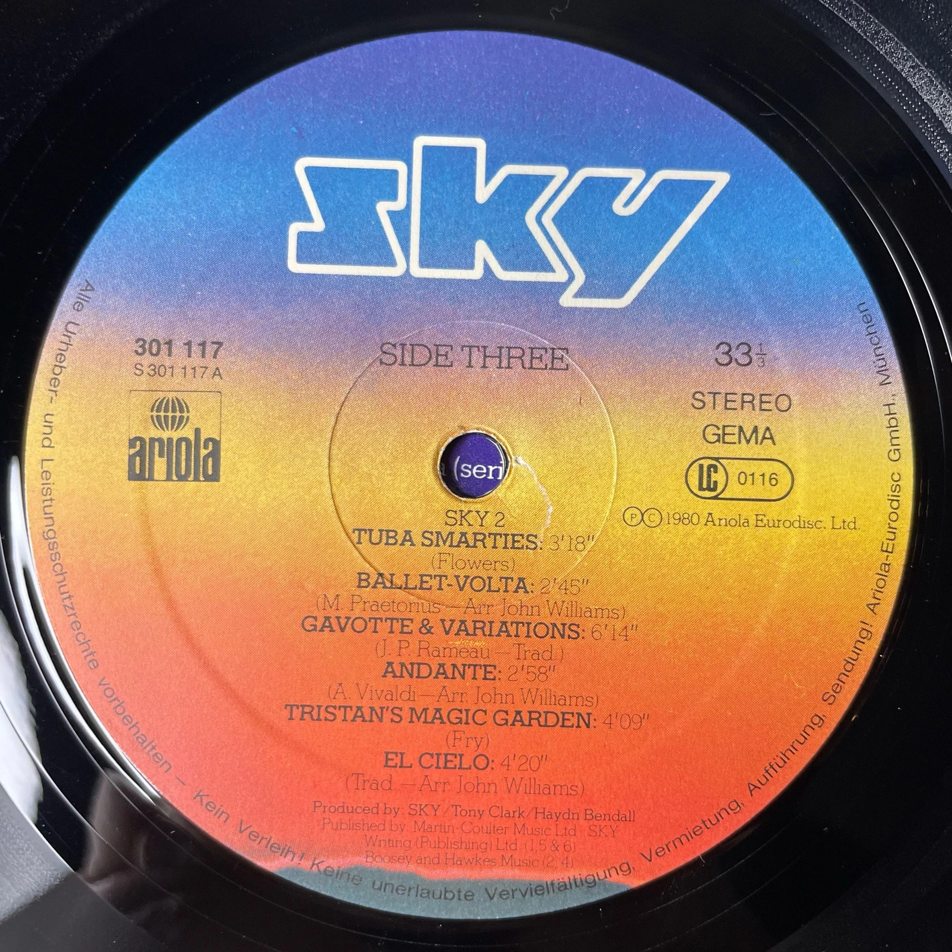 Винтажная виниловая пластинка LP Sky 2 (Германия 1980) - миниатюра 4