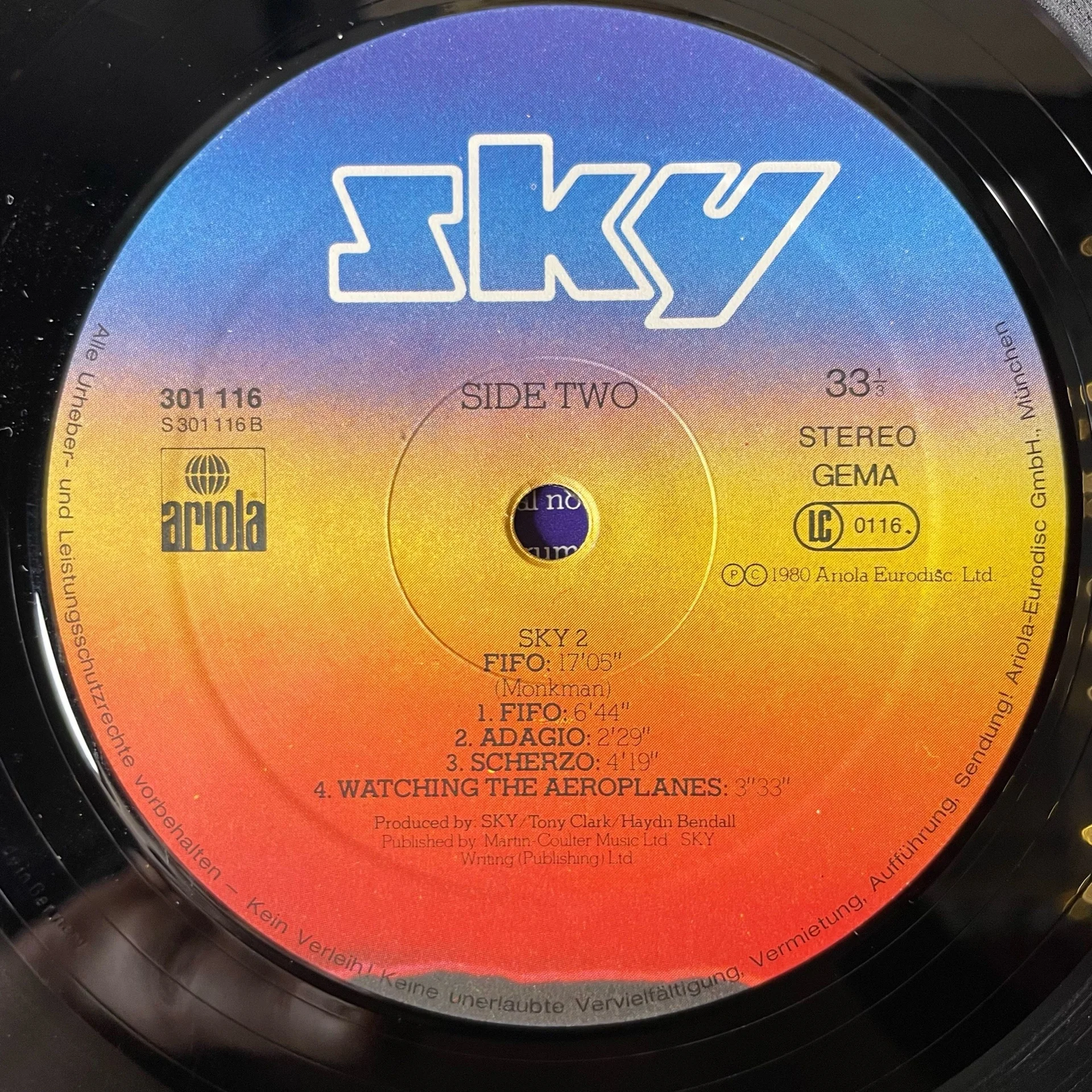 Винтажная виниловая пластинка LP Sky 2 (Германия 1980) - миниатюра 8