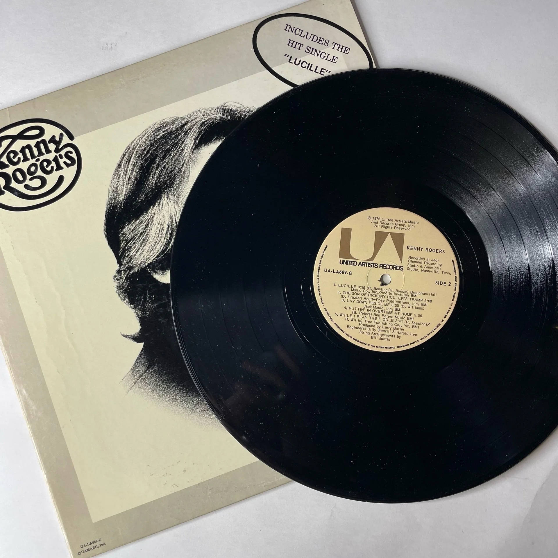 Винтажная виниловая пластинка LP Kenny Rogers (Канада 1976) Lucille