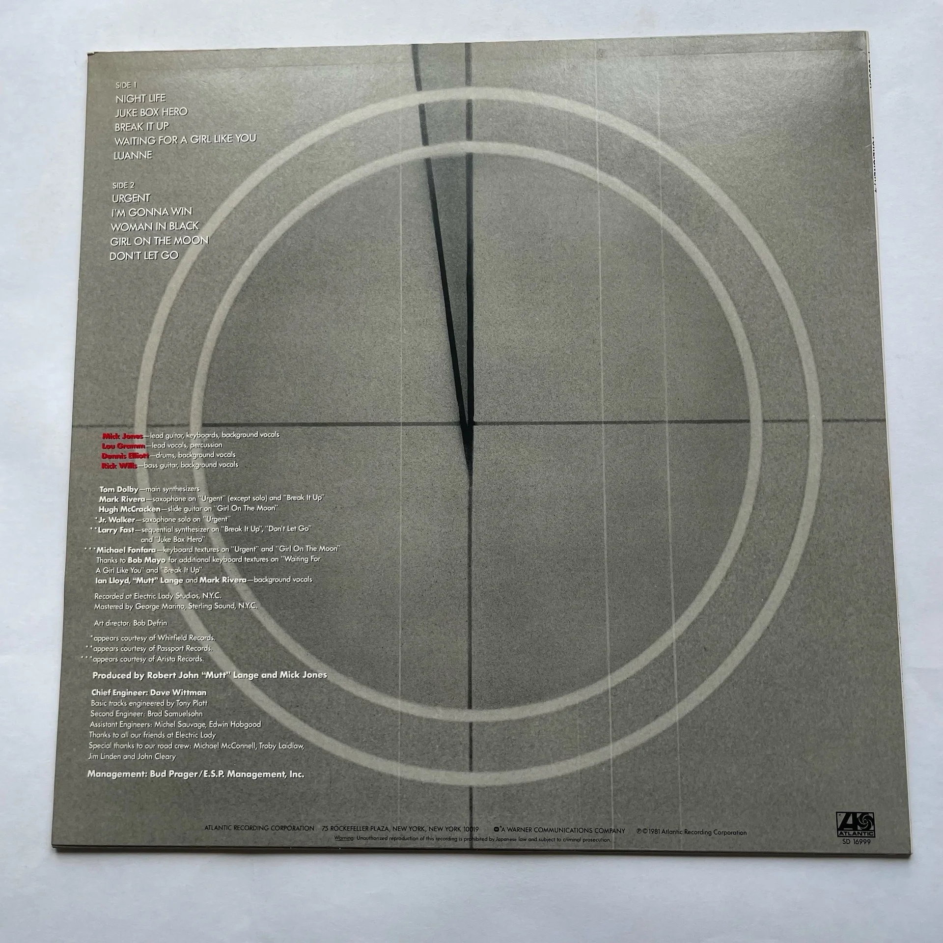 Винтажная виниловая пластинка LP Foreigner 4 (Япония 1981) (Без Оби) - миниатюра 2