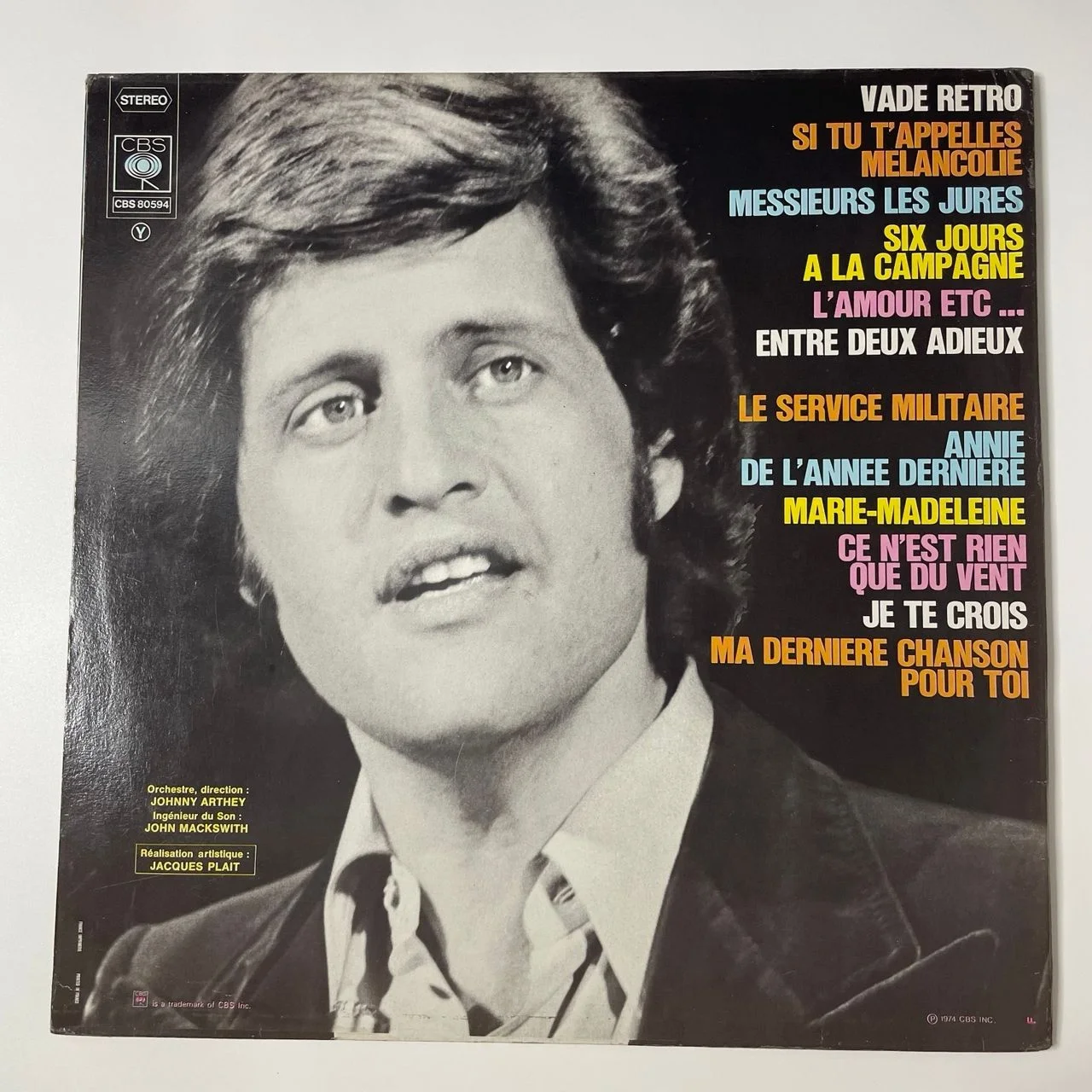 Винтажная виниловая пластинка LP Joe Dassin Джо Дассен (Франция 1974) - миниатюра 3