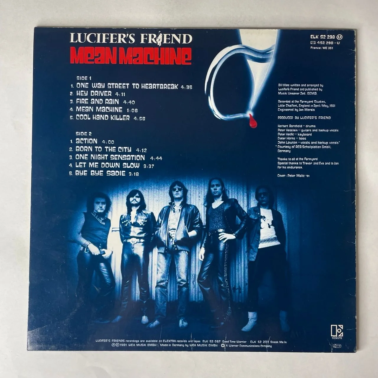 Винтажная виниловая пластинка LP Lucifer's Friend Mean Machine (Германия 1981) - миниатюра 2