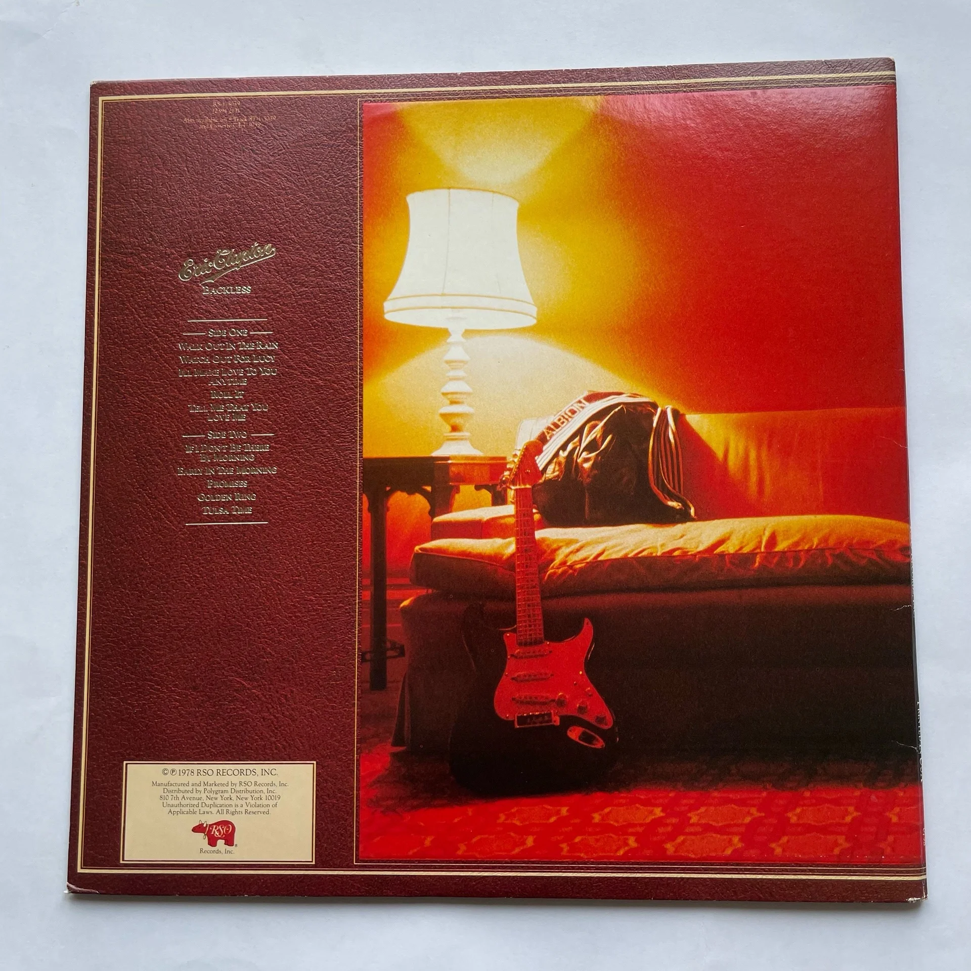 Винтажная виниловая пластинка LP Eric Clapton Backless (США 1978) - миниатюра 2