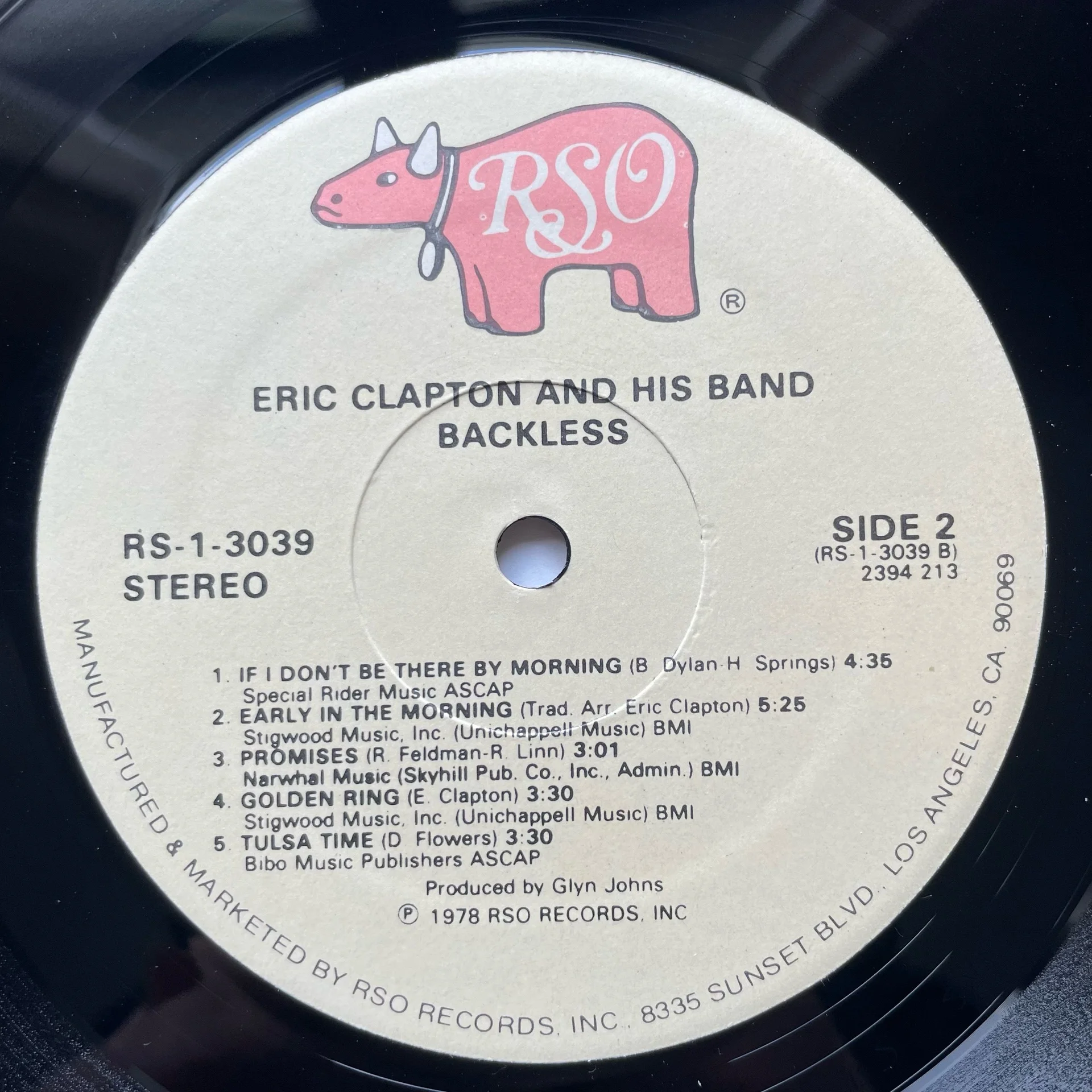 Винтажная виниловая пластинка LP Eric Clapton Backless (США 1978) - миниатюра 3
